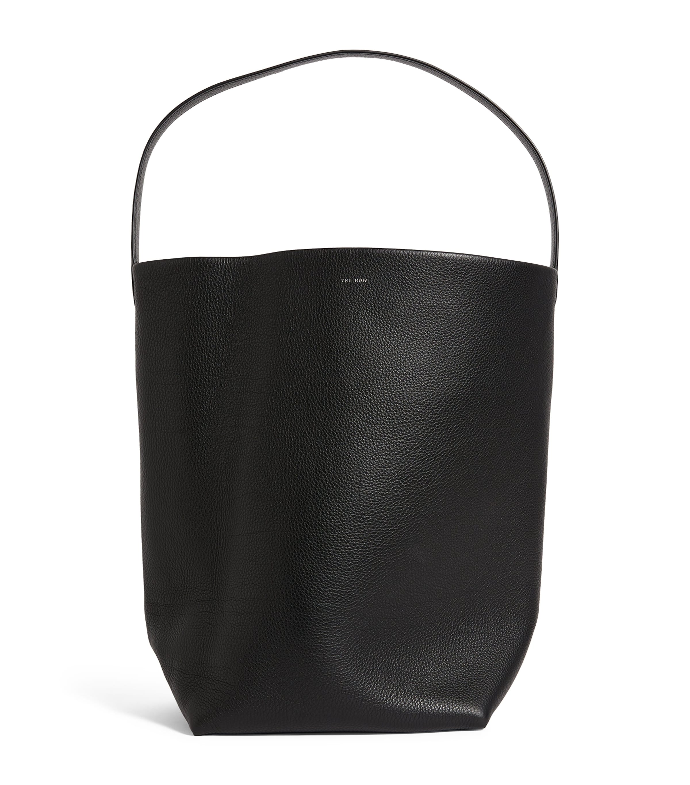 The Row Large N/s Park Leather Tote Bag In Black