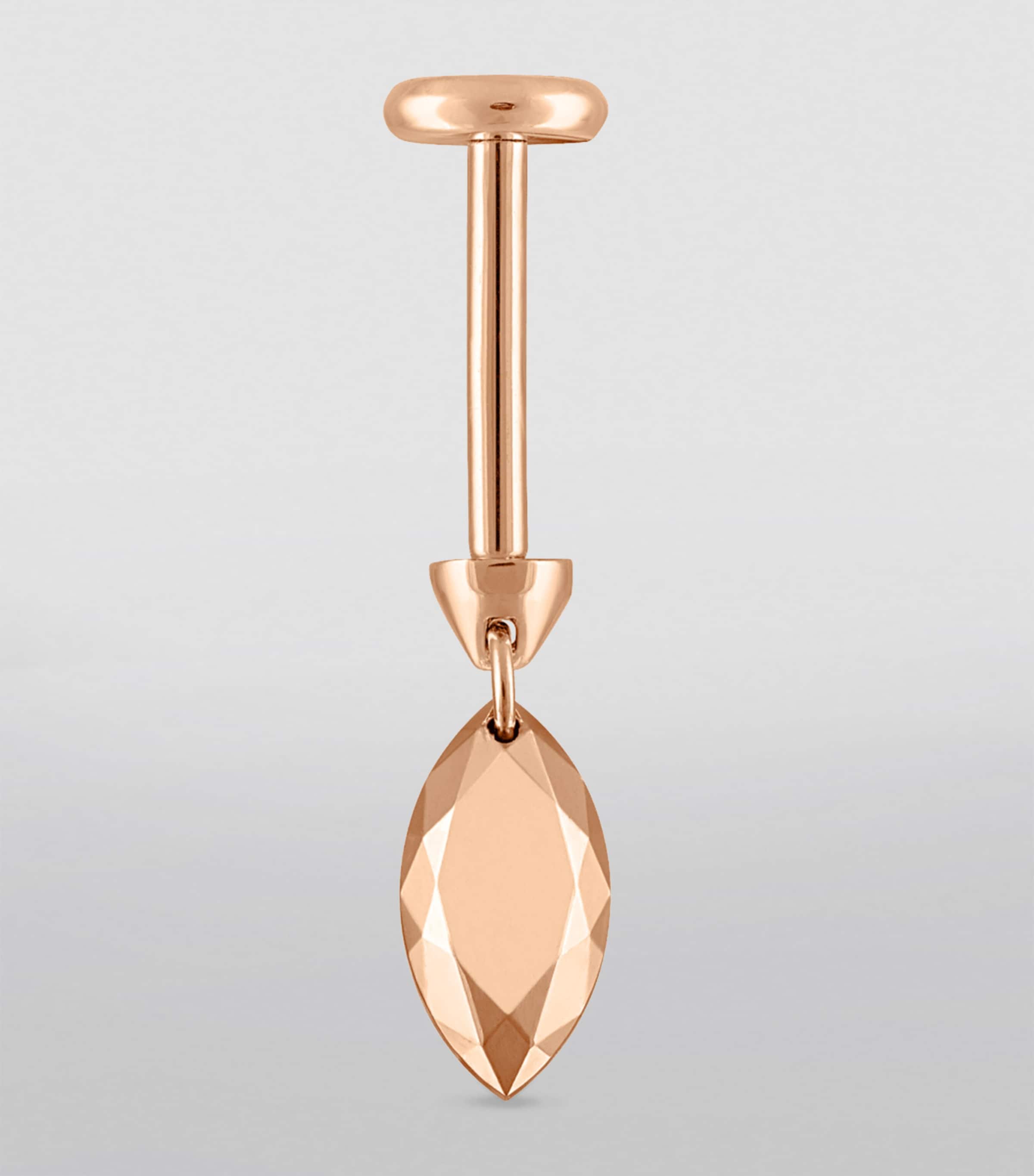 Faceted Marquise Threaded Charm Single Earring (6.5mm) ROSE GOLD Image 3