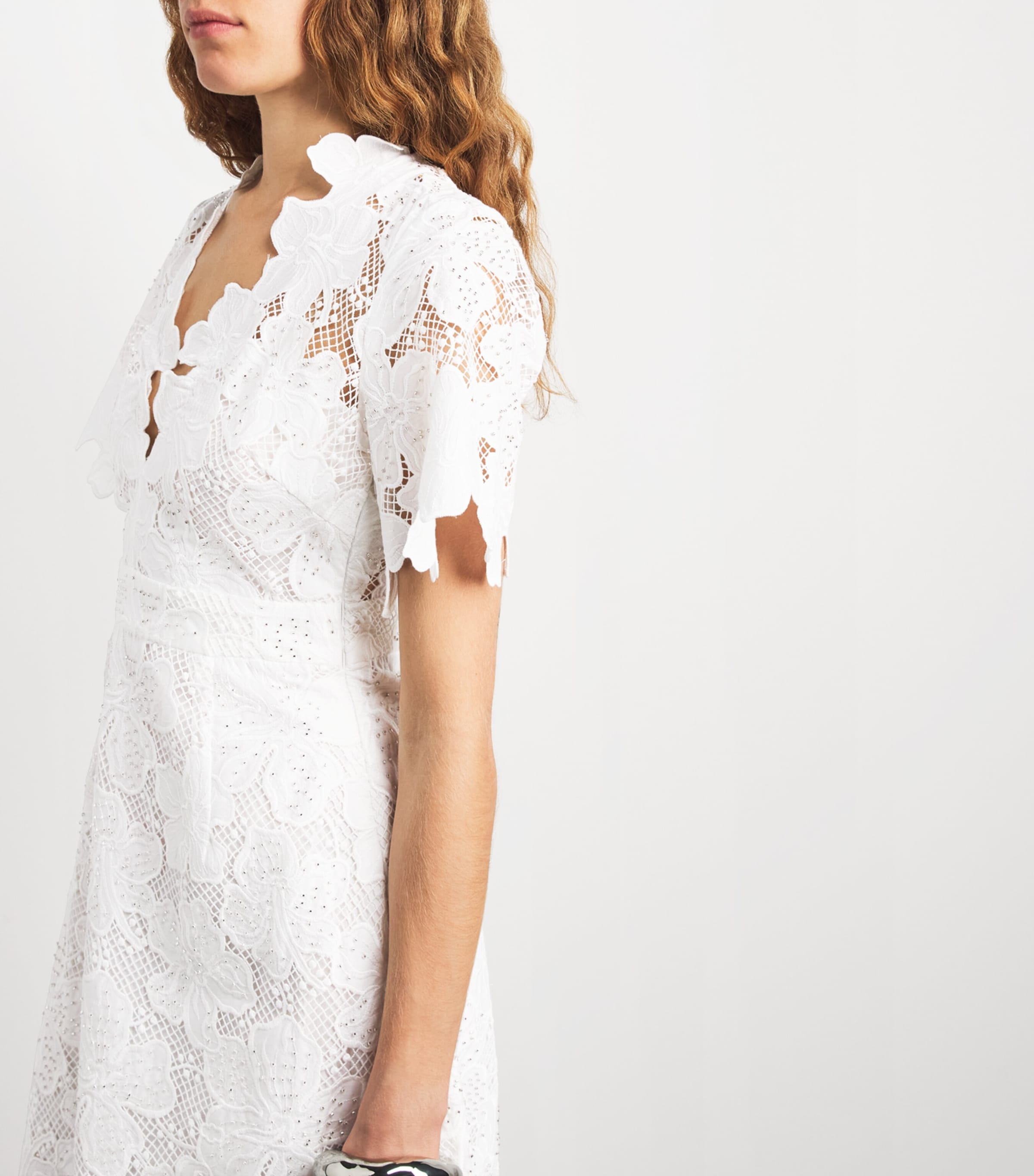 Sandro Paris Womens Guipure Lace Mini Dress White Image 5