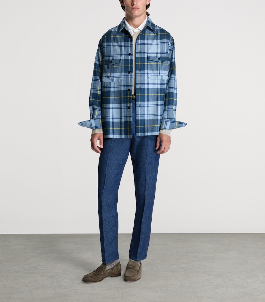 Dunhill Mens Cashmere Check Shirt Image 2