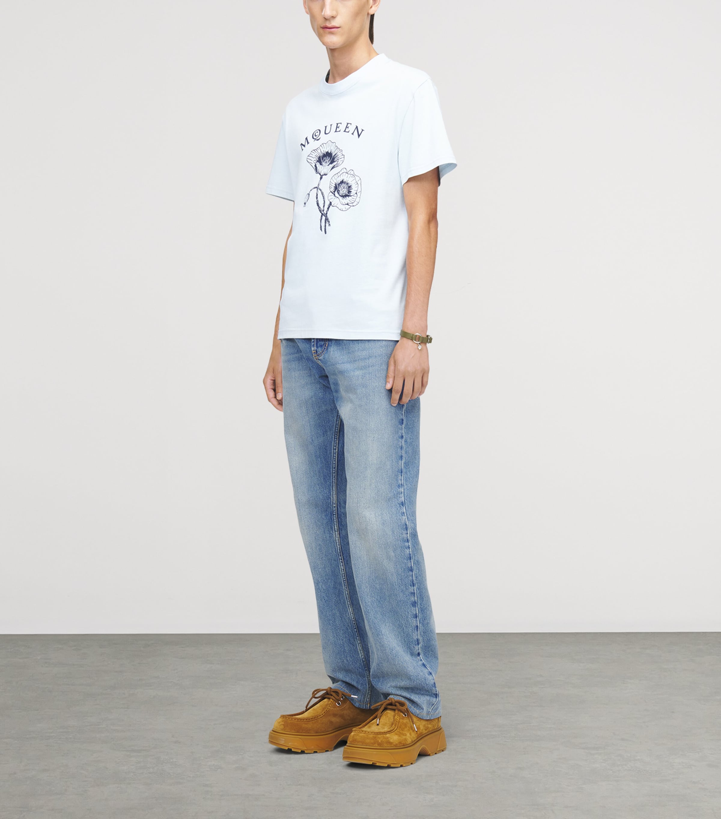 McQueen Mens Cotton Poppy Logo T-Shirt Image 3