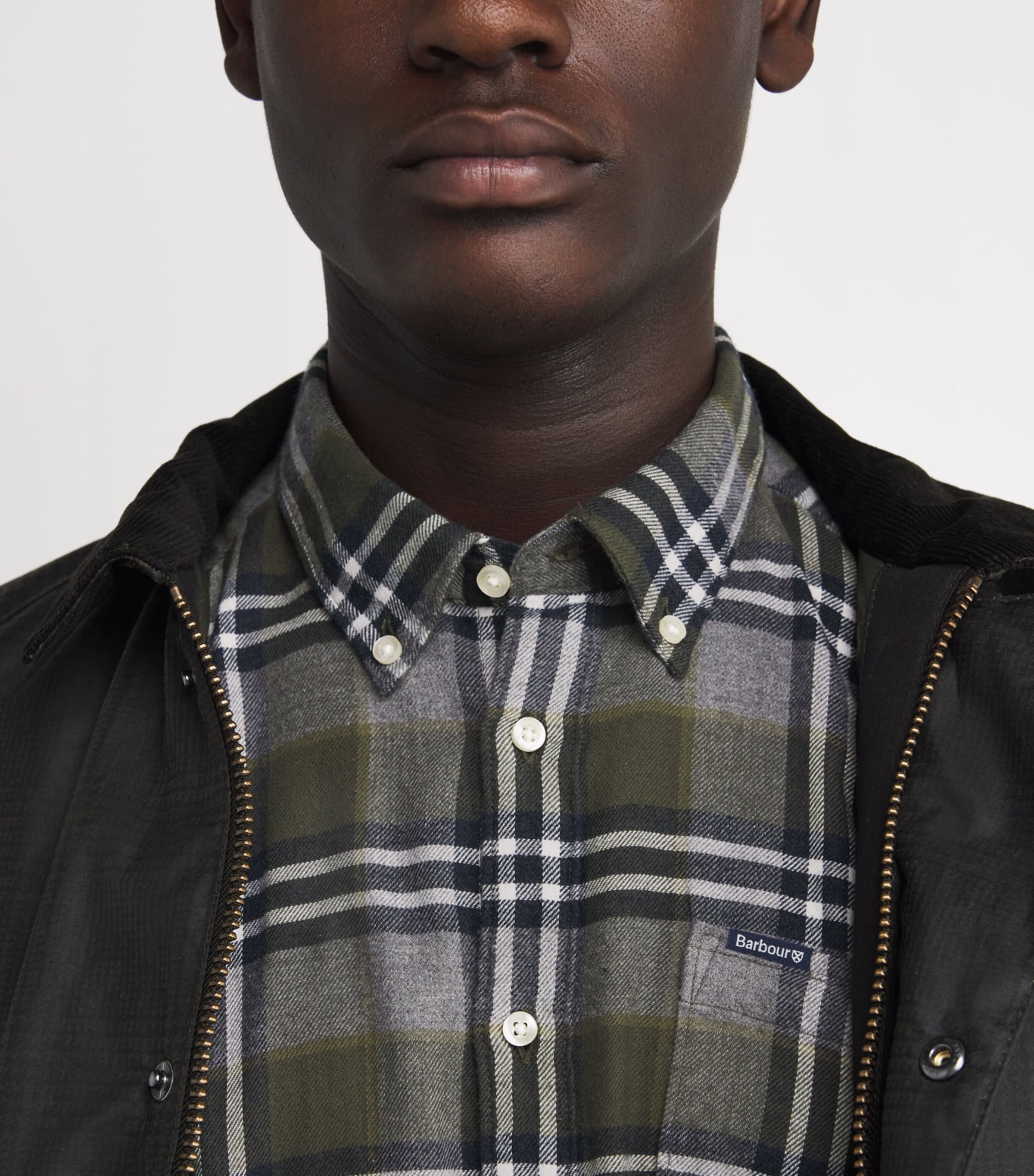 Cotton Fallbay Tailored Shirt GY51 MID GREY MARL Image 6