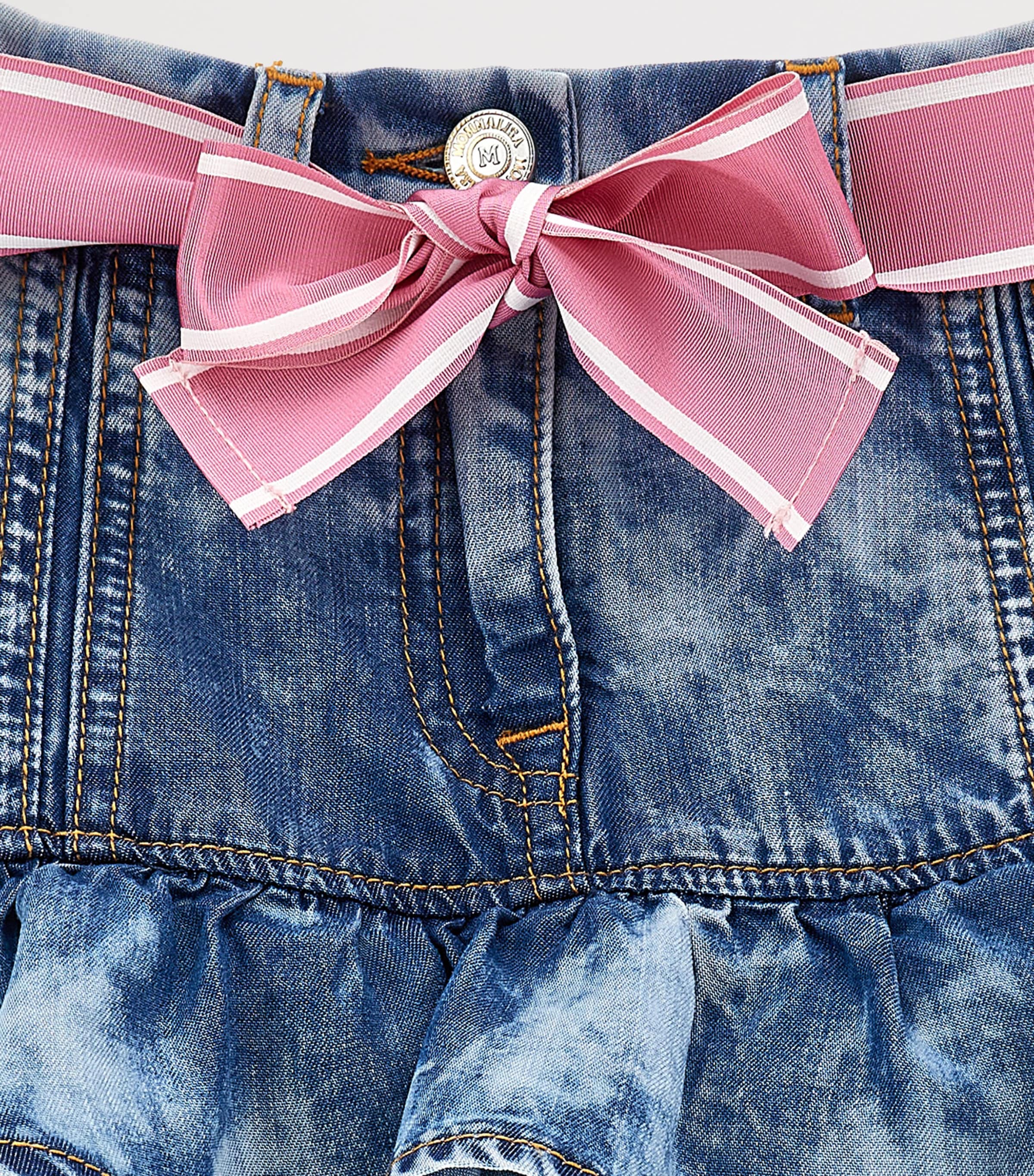 Chambray Bow-Detail Skirt (2-12 Years) BLU STONE DENIM Image 3