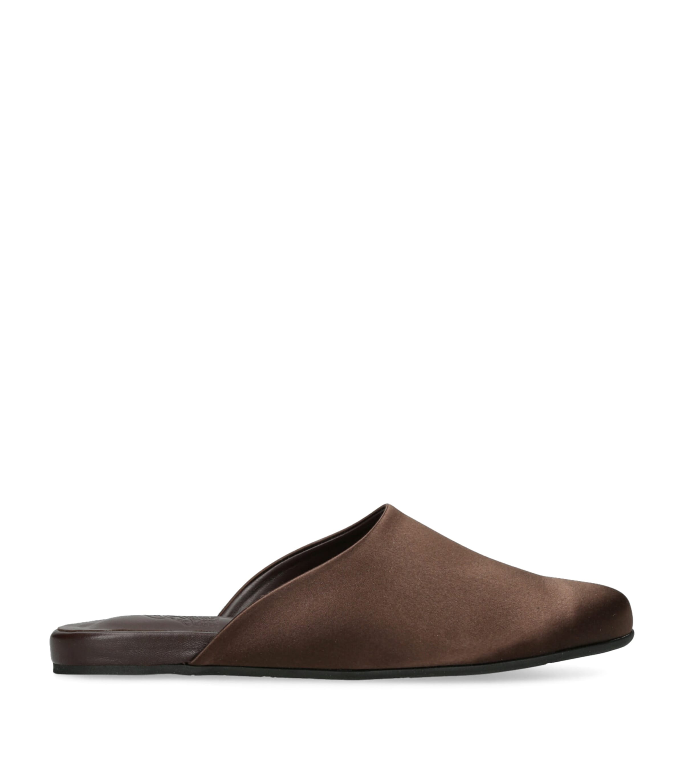 Shop Ancient Greek Sandals Satin The Slipper Slippers In Brown