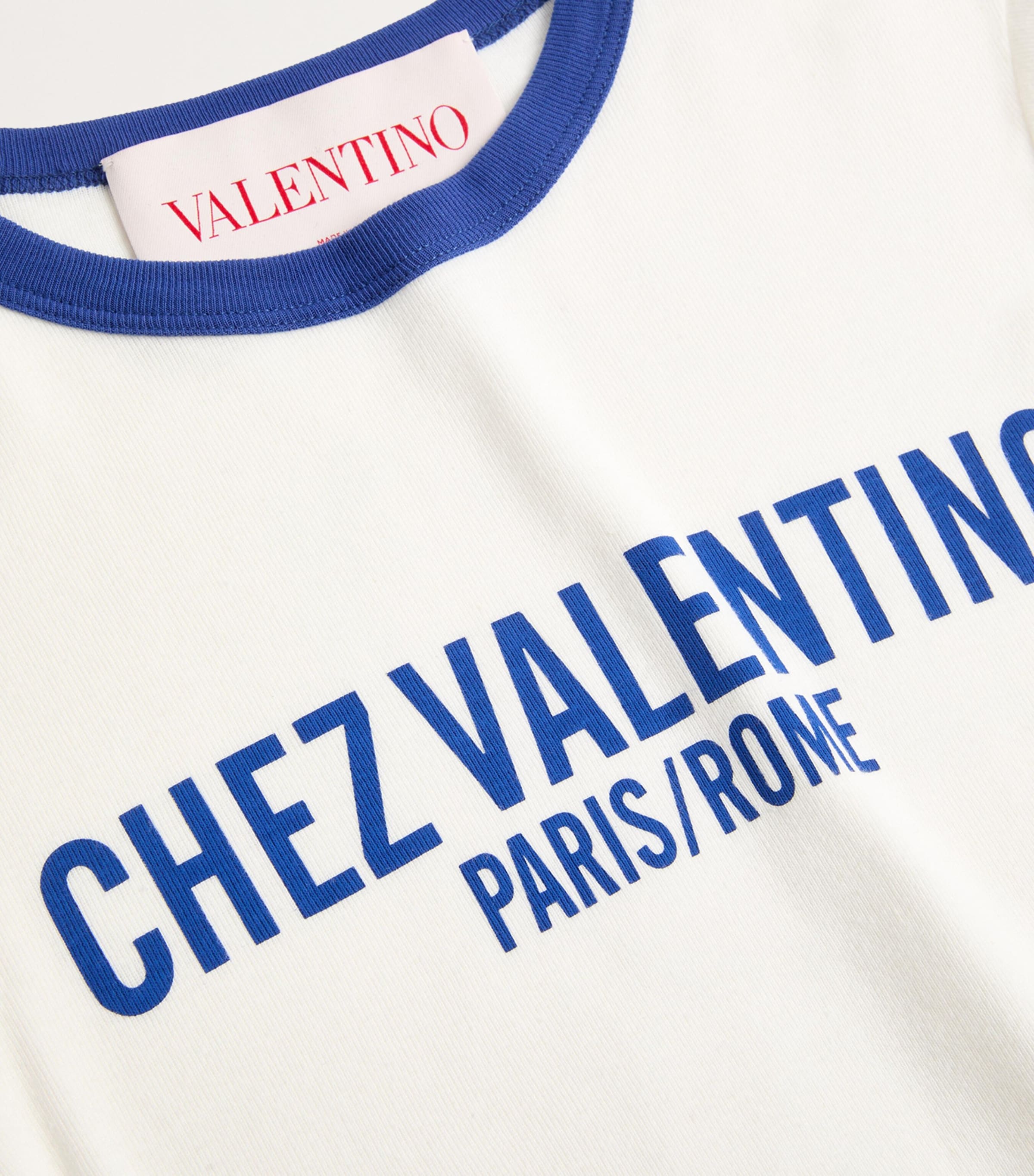 Tシャツ・カットソー CHEZ VALENTINO PRINT LOGO LONG SLEEVES T-SHIRT Long-sleeved Cotton T-shirt With Chez Valentino Print for