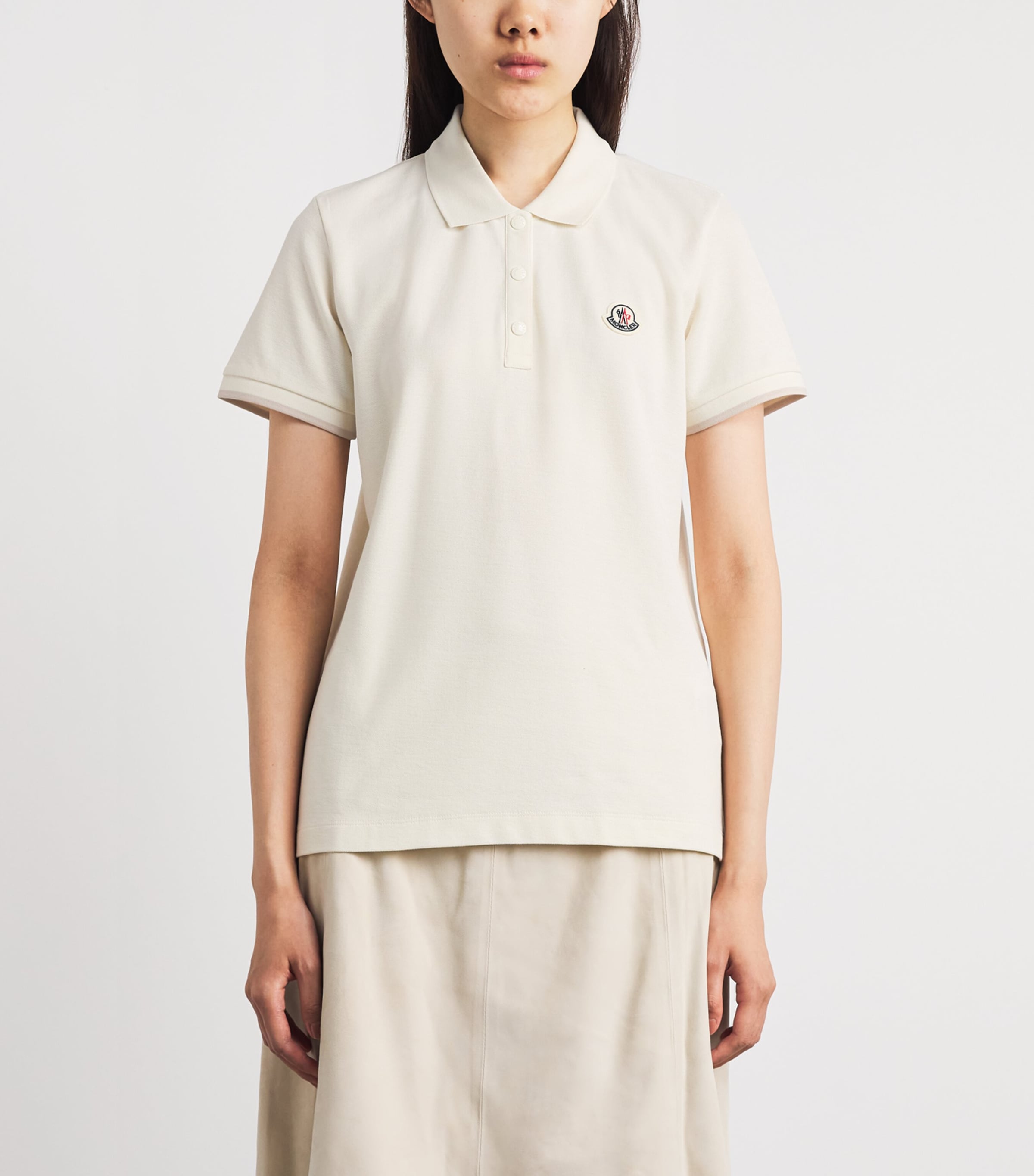 Moncler Womens Cotton Logo Polo Shirt Image 4