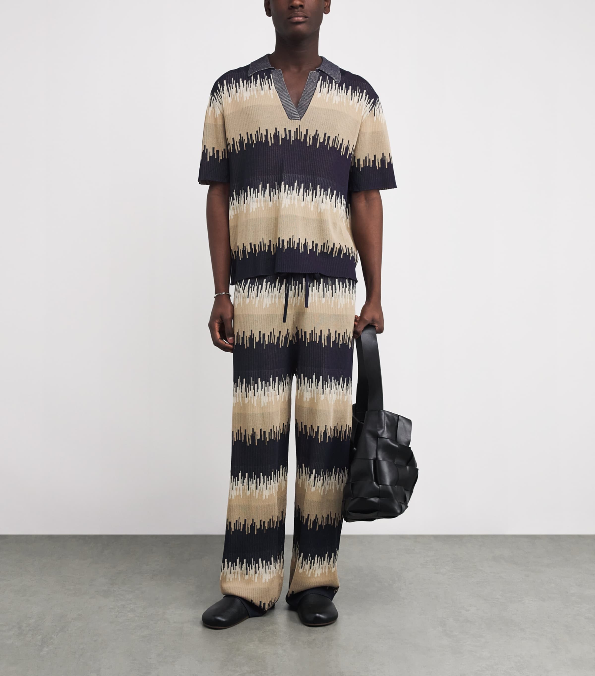 Jacquard Wave Wide-Leg Trousers MULTI Image 2