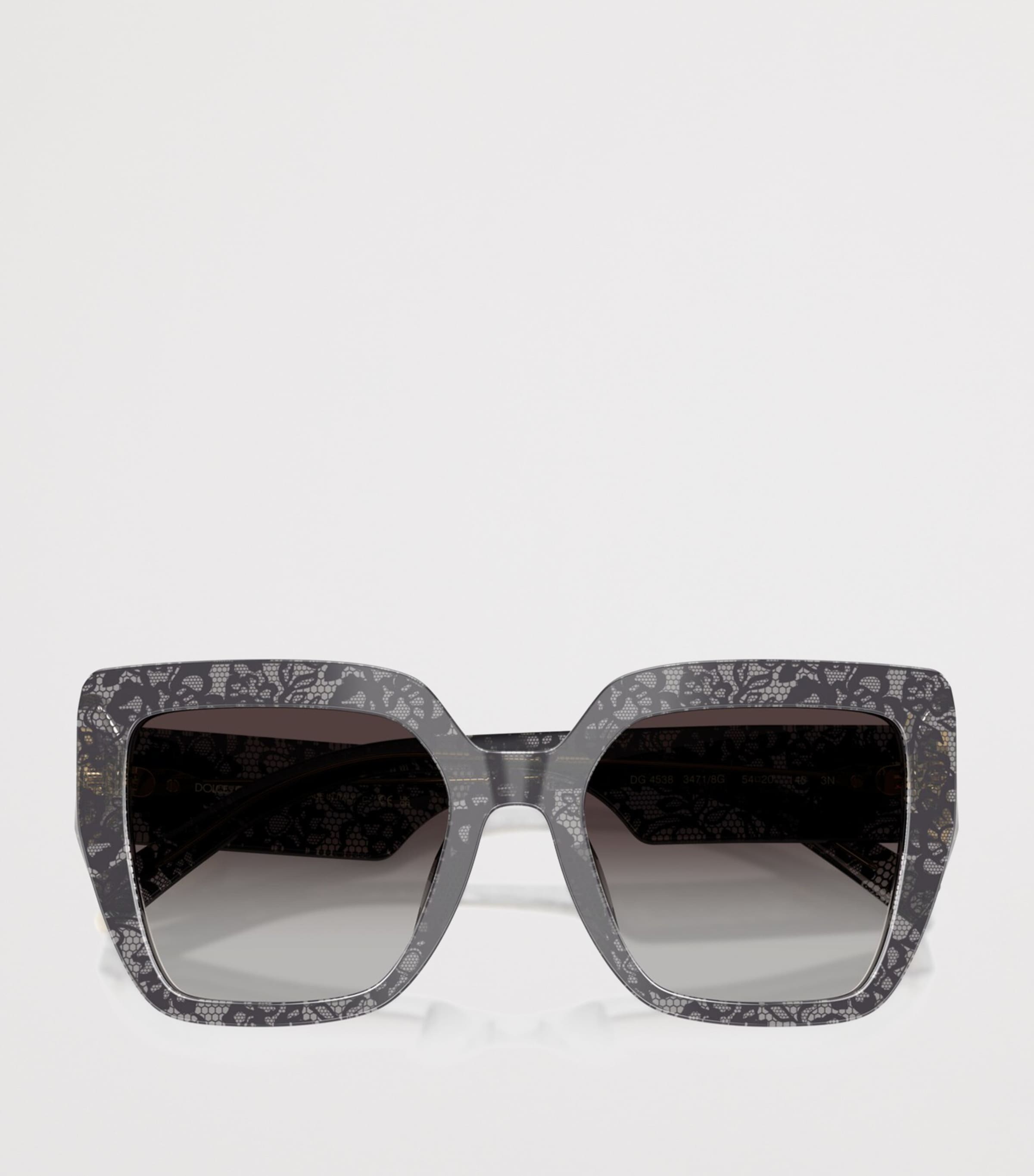 Dolce&Gabbana Lace Print Square Sunglasses Grey Image 5