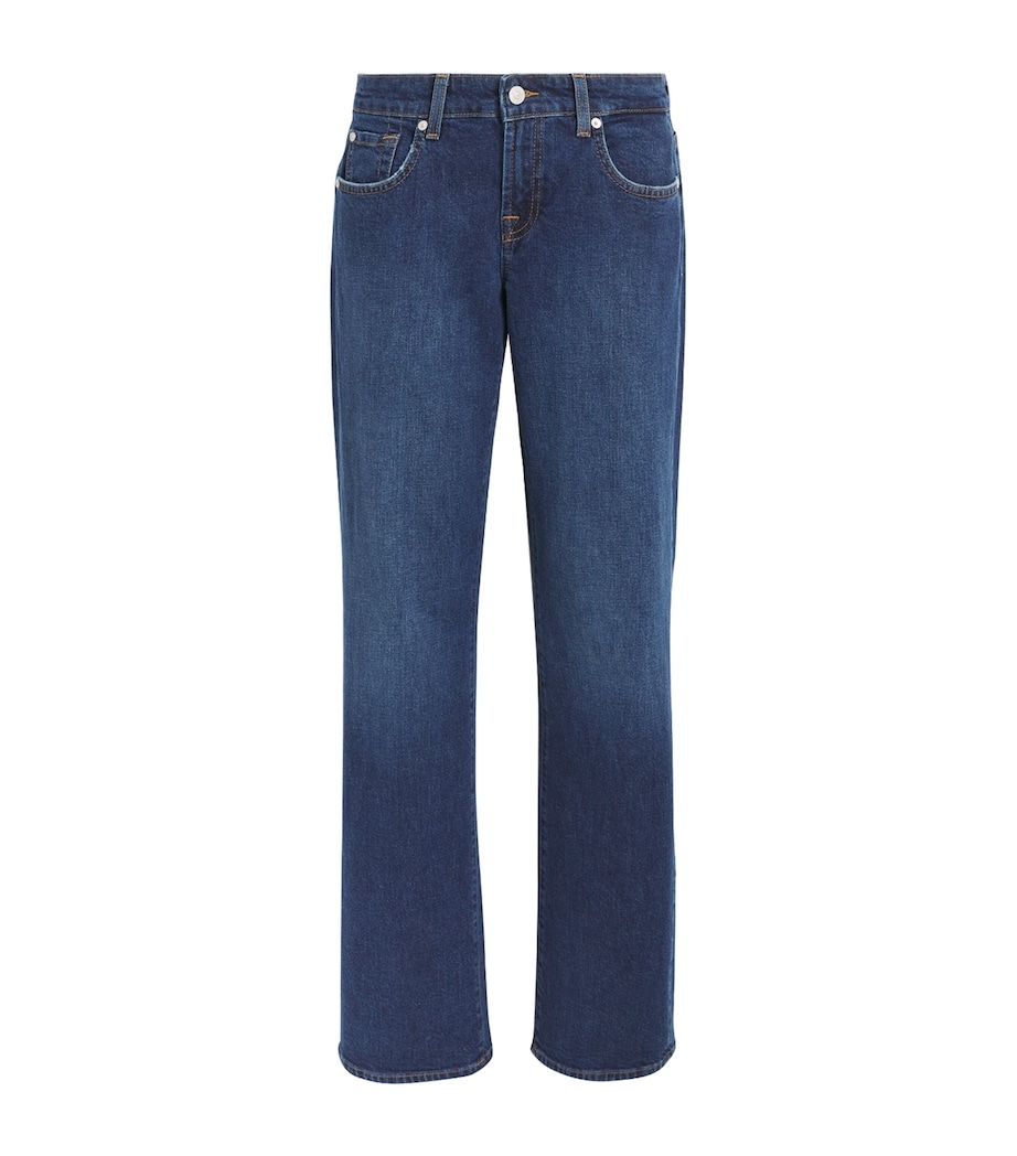 7 For All Mankind Womens Low-Rise Straight Jeans Indiglow Image 1