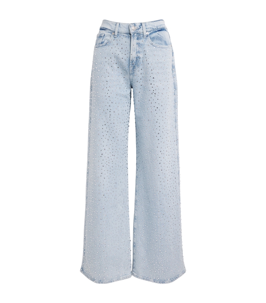 7 For All Mankind Womens Embellished Lotta Flared Jeans Luminous Image 1