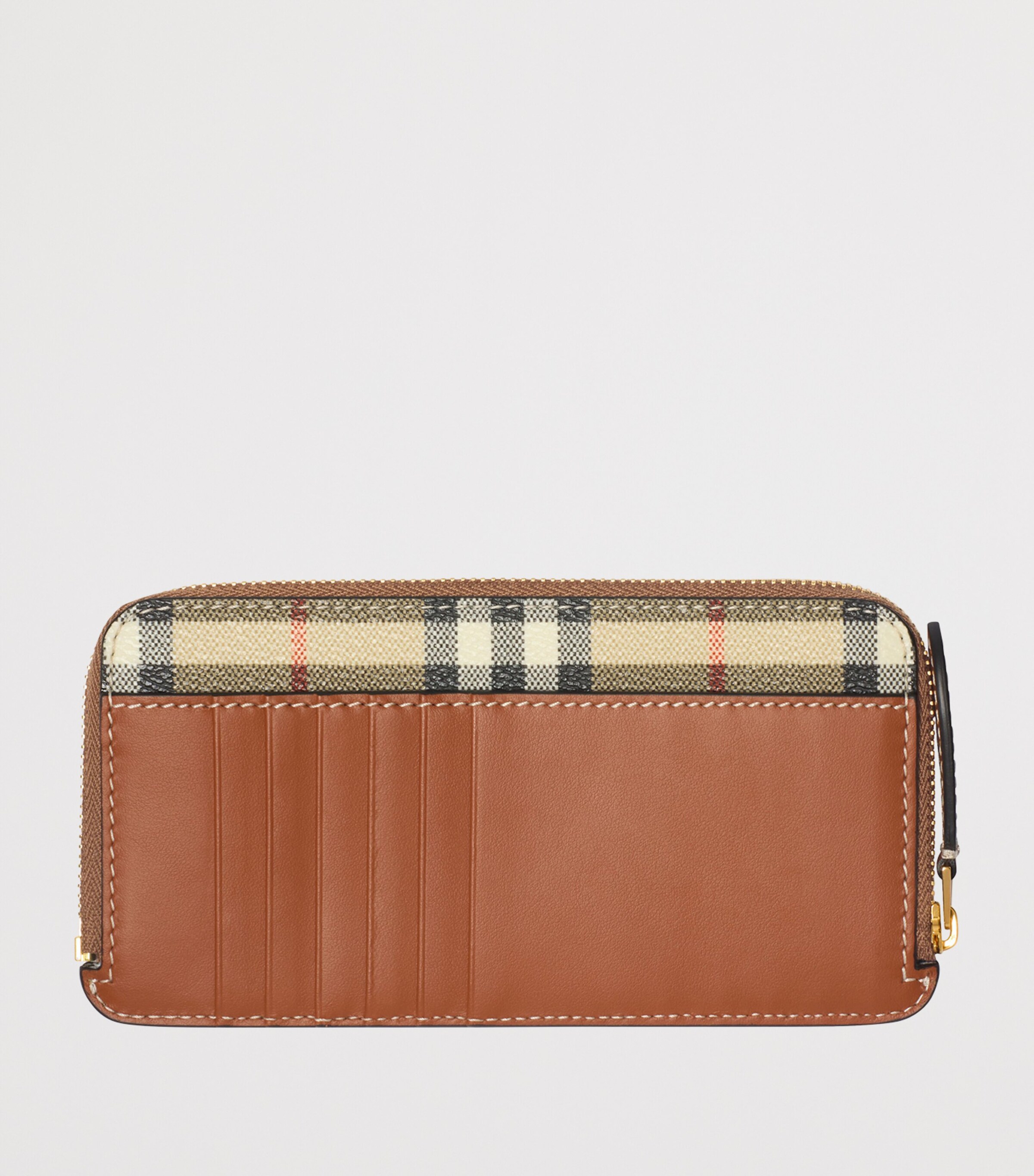Burberry Brown Large Check Zip Card Holder Harrods UK
