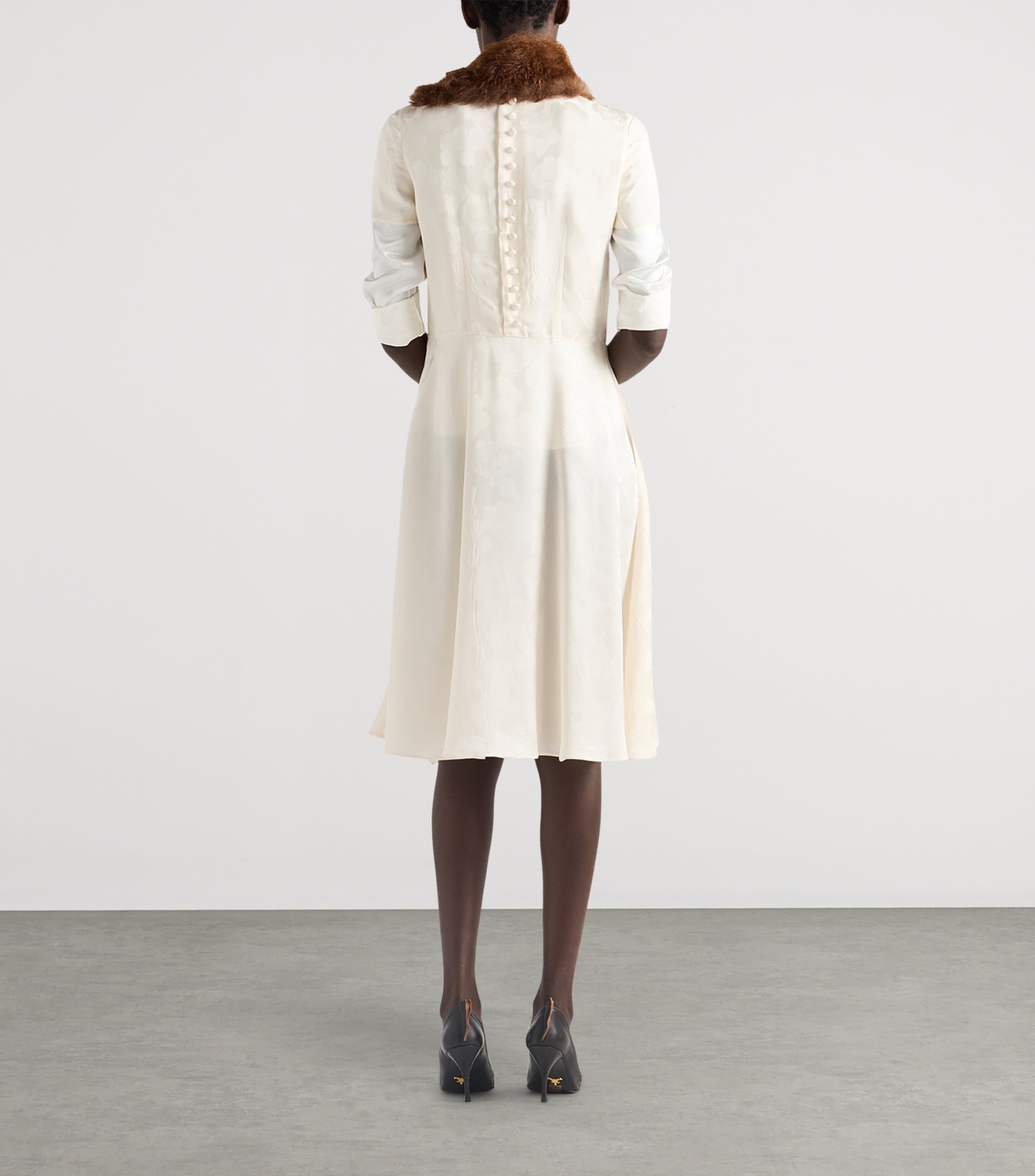 Jacquard Floral Midi Dress F0304 Image 5