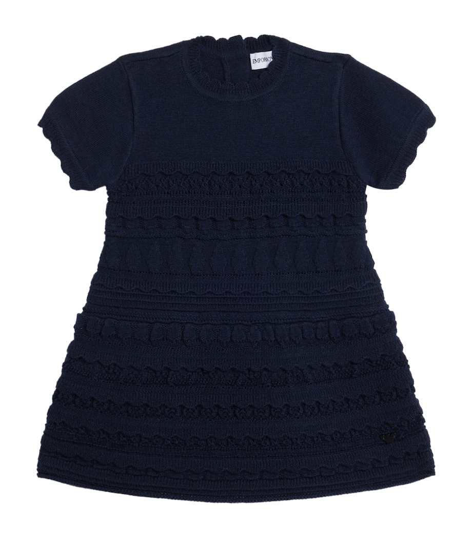 Virgin Wool-Blend Ruffle Knitted Dress (6-36 Months) UB1180920 BLU NAV Image 1