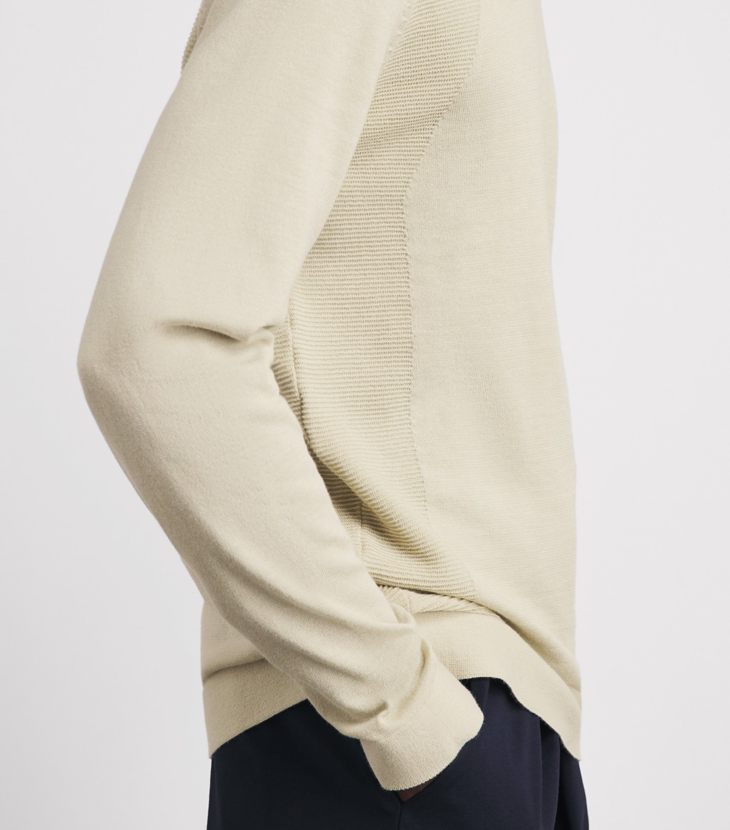 BOSS Mens Momentum Lite Sweatshirt Light Beige Image 3