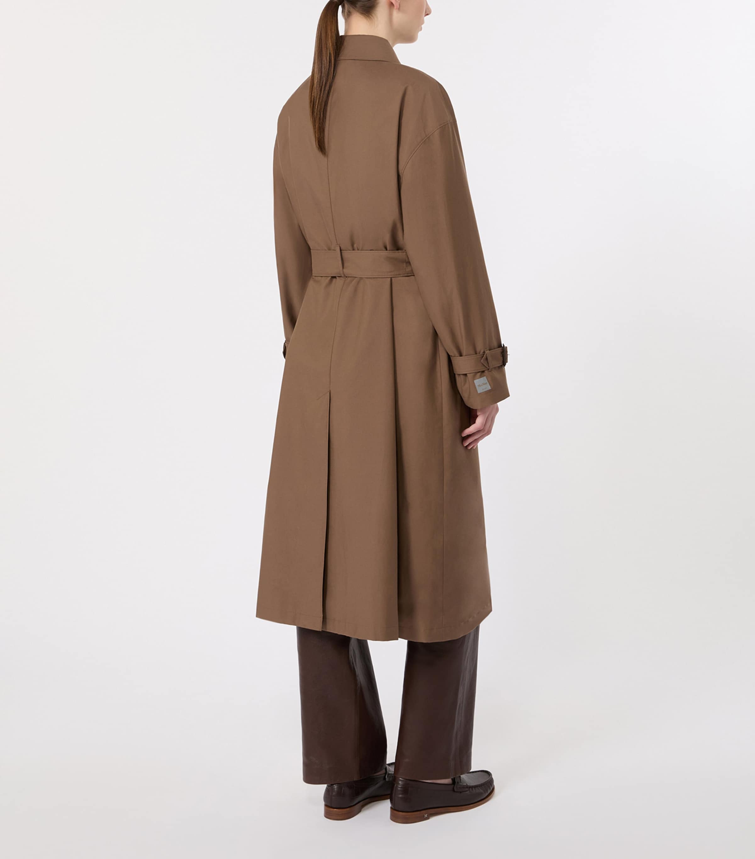 Max Mara Womens Water-Repellent Trench Coat Brown Image 4
