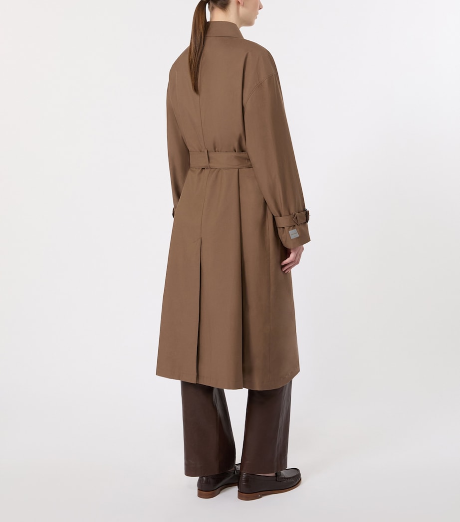 Max Mara Womens Water-Repellent Trench Coat Brown Image 4