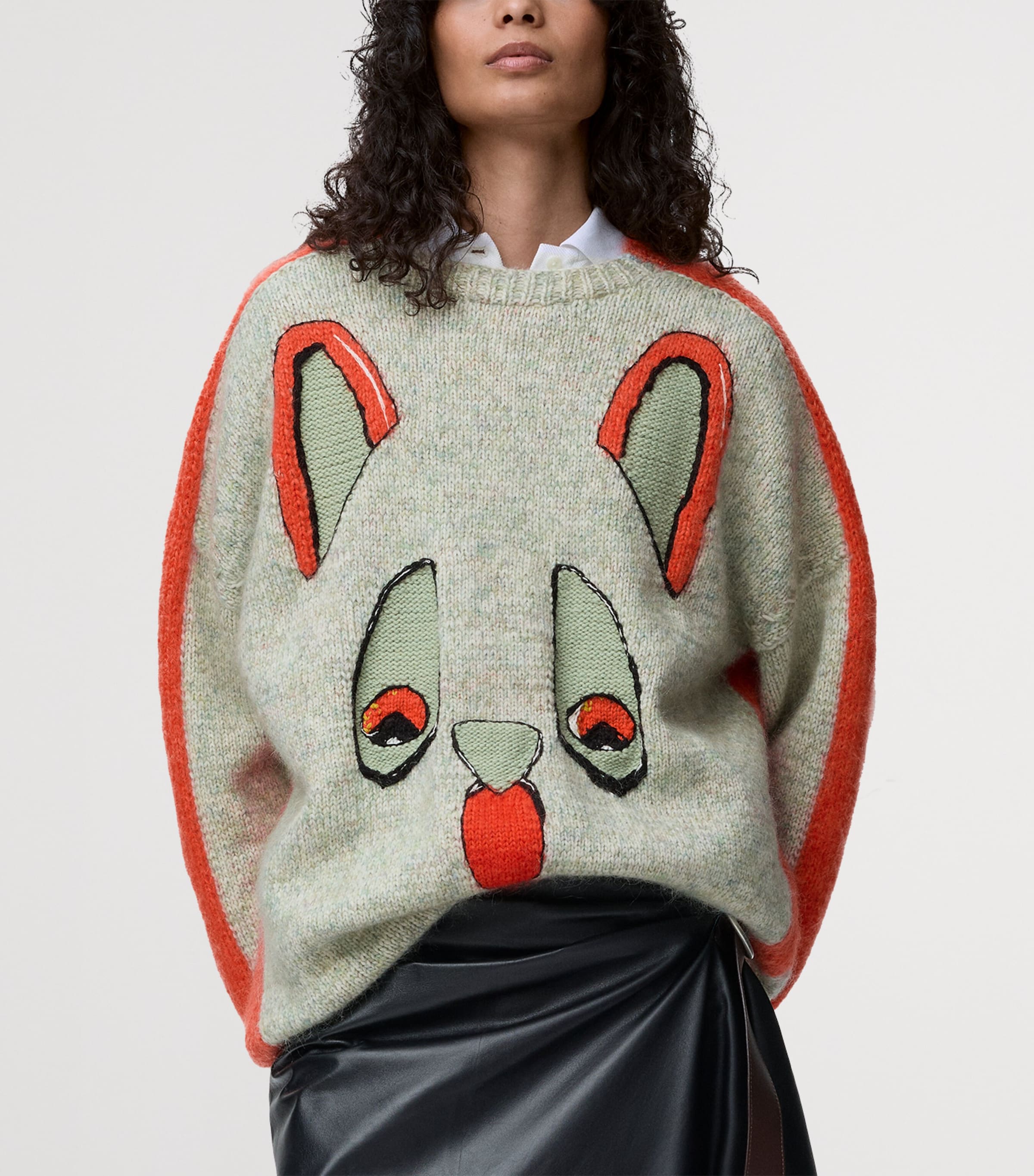 x Louis Wain Futurist Cat Sweater WHITE/ORANGE/BLUE Image 6