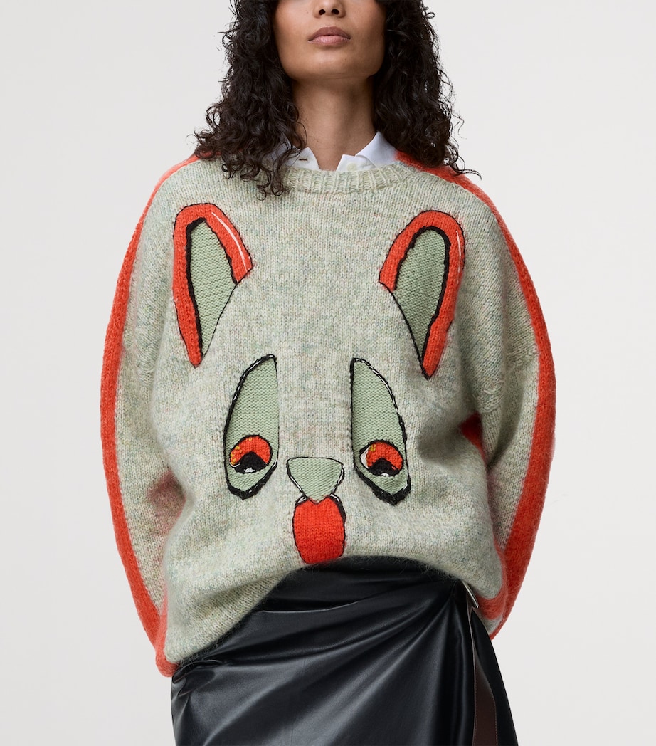 x Louis Wain Futurist Cat Sweater WHITE/ORANGE/BLUE Image 6