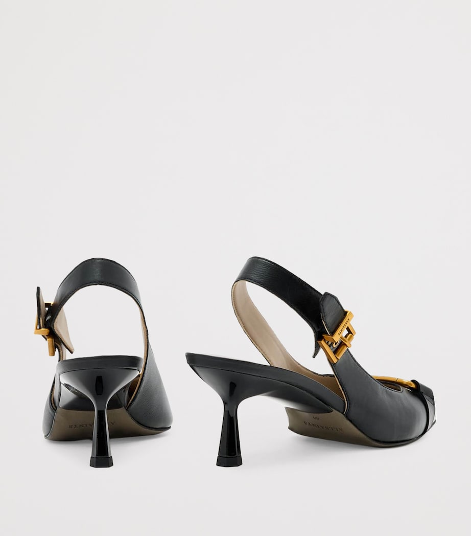 AllSaints Calfskin Hera Slingback Pumps 55 Black Image 6