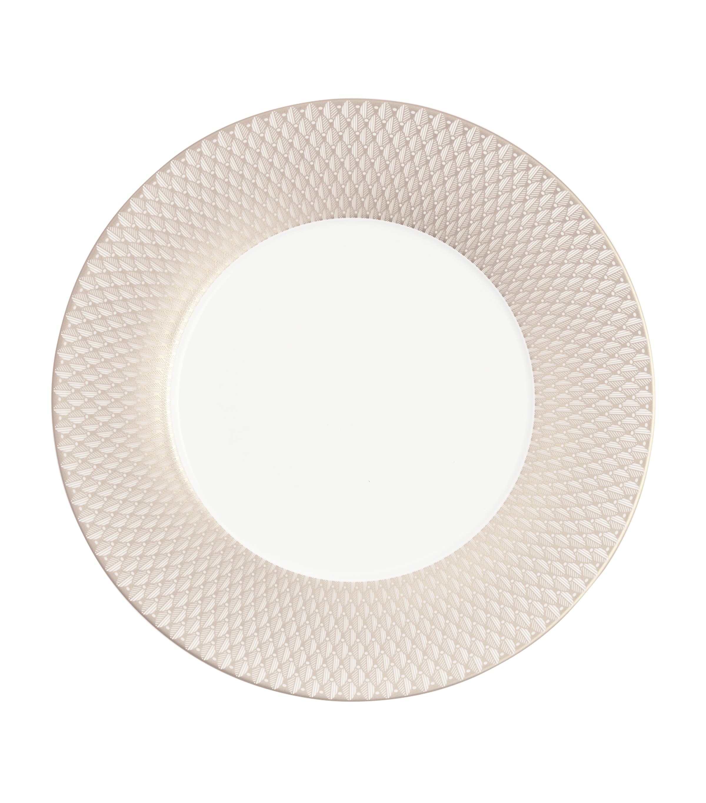 Shop Christofle Porcelain Malmaison Platinum Impériale Underplate In Silver