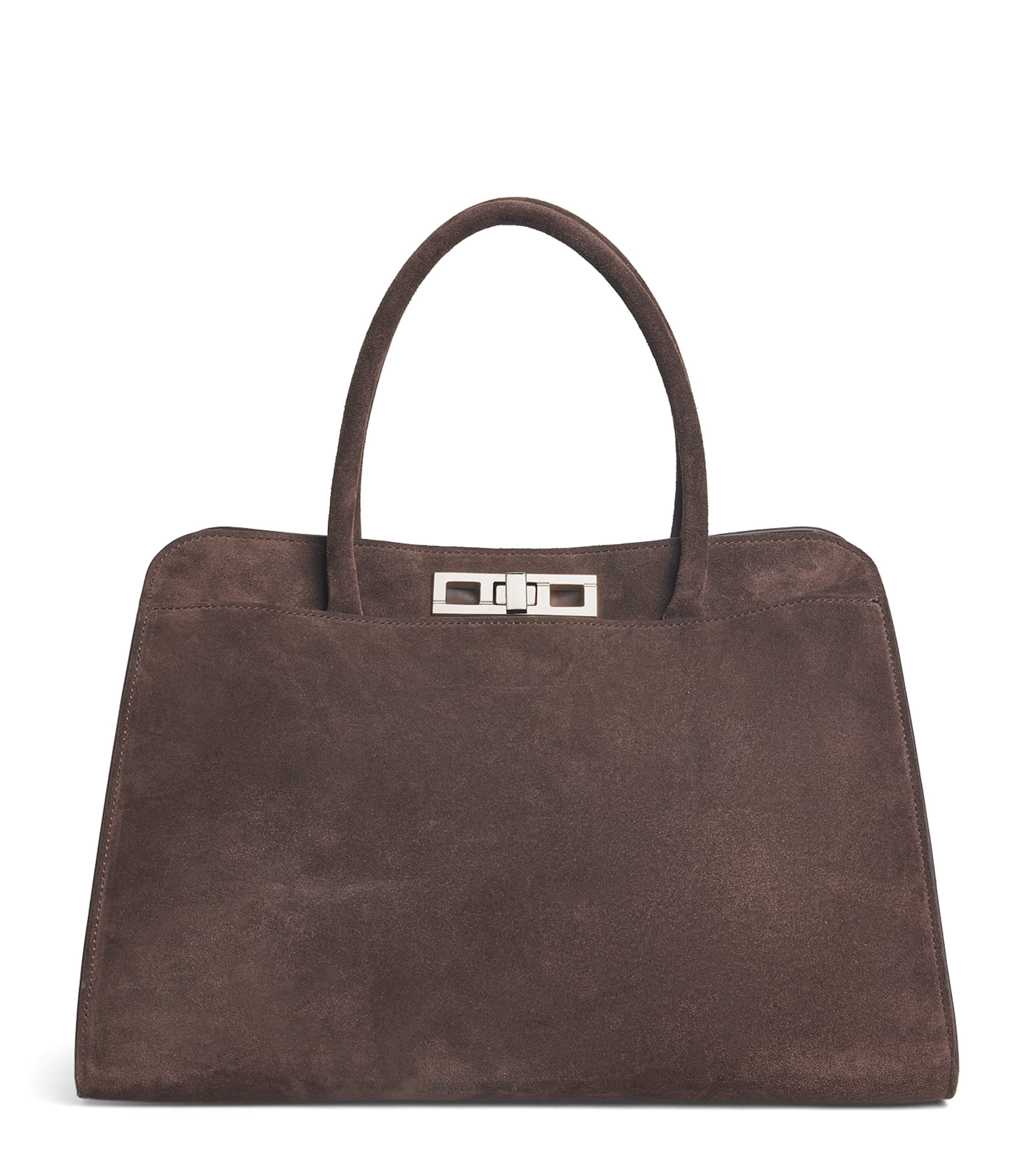 Fabiana Filippi Large Suede Josephine Top-Handle Bag Ebano Image 1