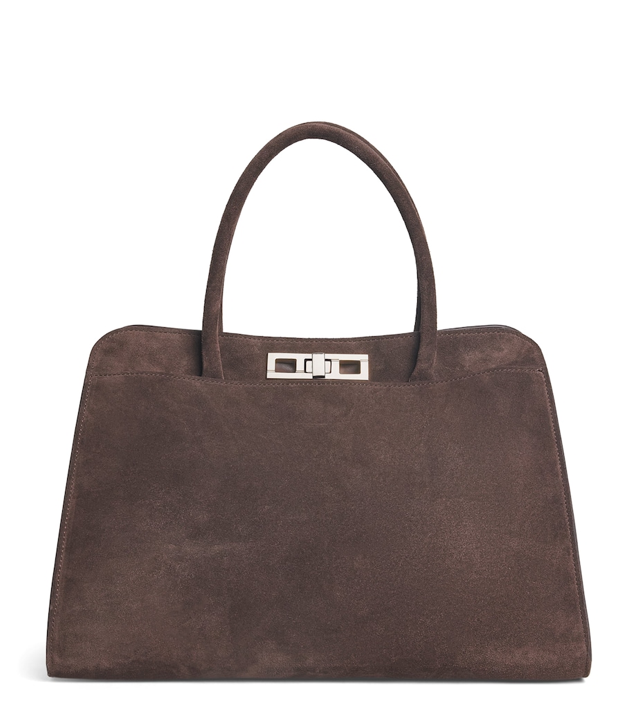 Fabiana Filippi Large Suede Josephine Top-Handle Bag Ebano Image 1