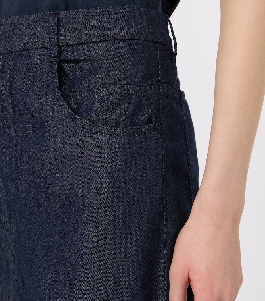 Max Mara Womens Cropped Barrel Jeans Midnightblue Image 5