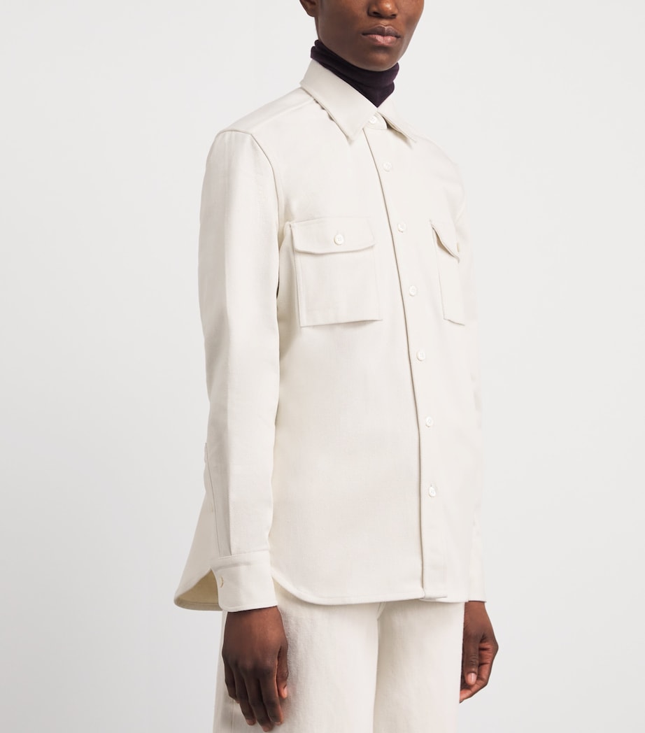 Brioni Womens Cotton-Silk Denim Shirt Image 4