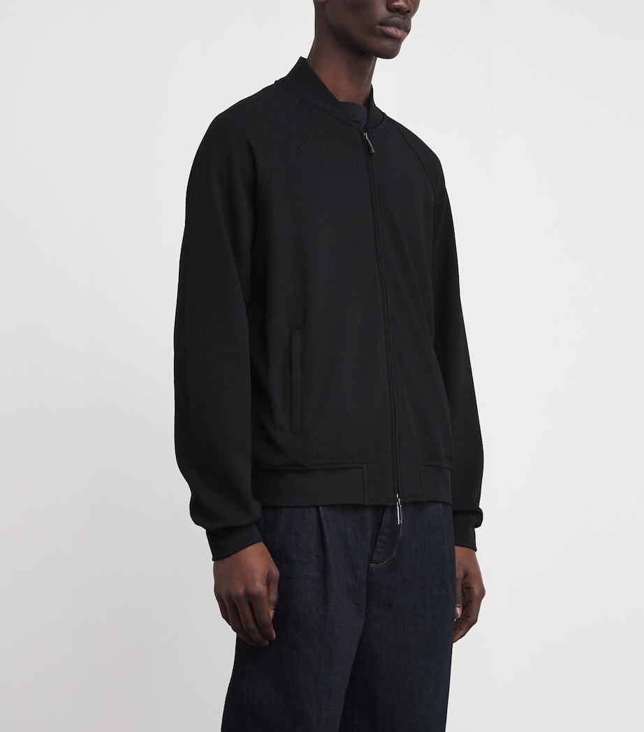 Logo Knitted Bomber Jacket UC001 Image 3