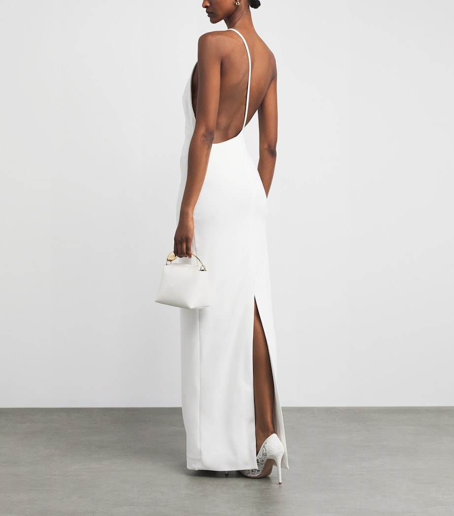 Solace London Womens Crepe Alexandra Maxi Dress Cream Image 4