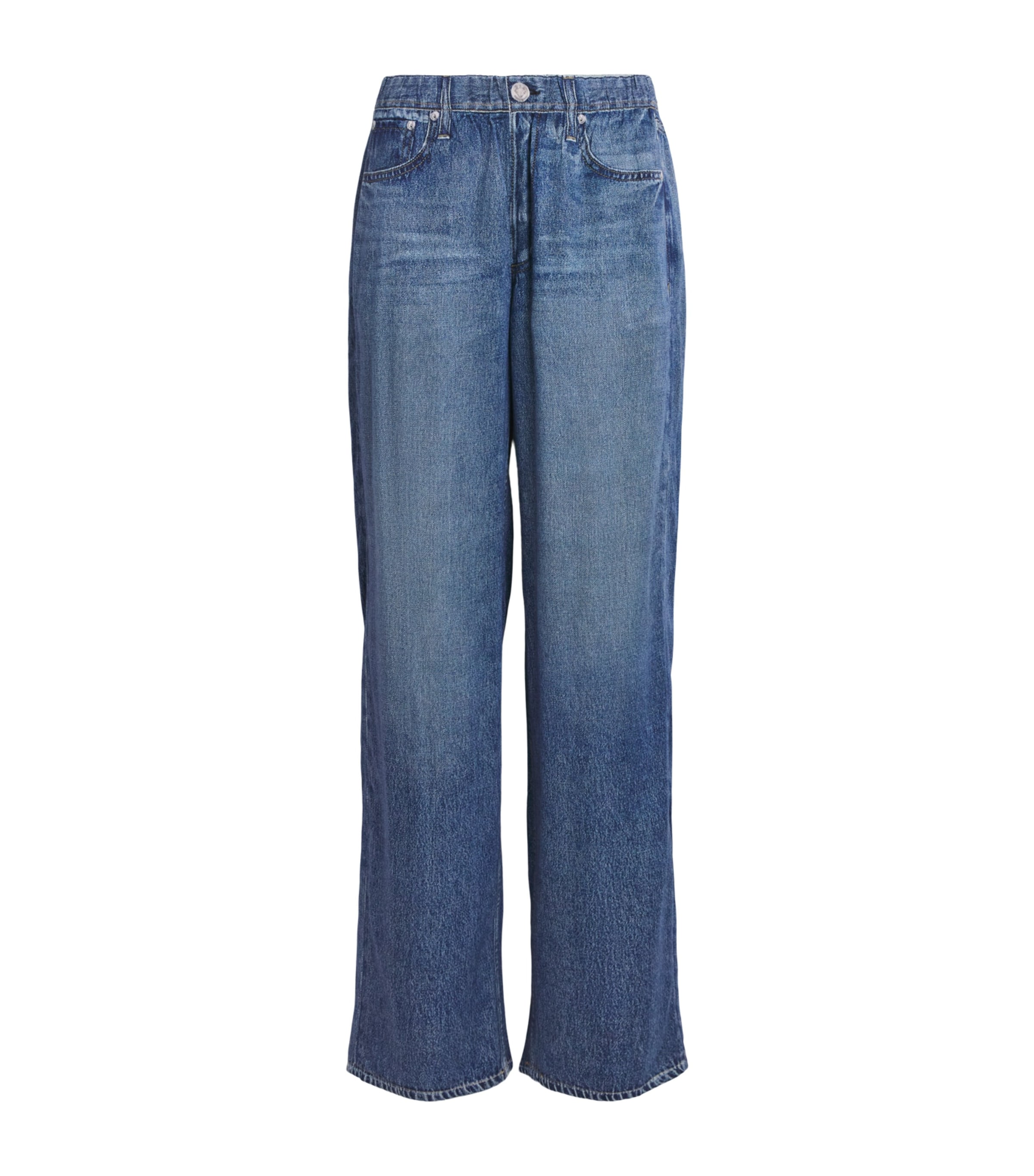 Rag & Bone Womens Miramar Denim-Effect Sweatpants Lgoon Image 1
