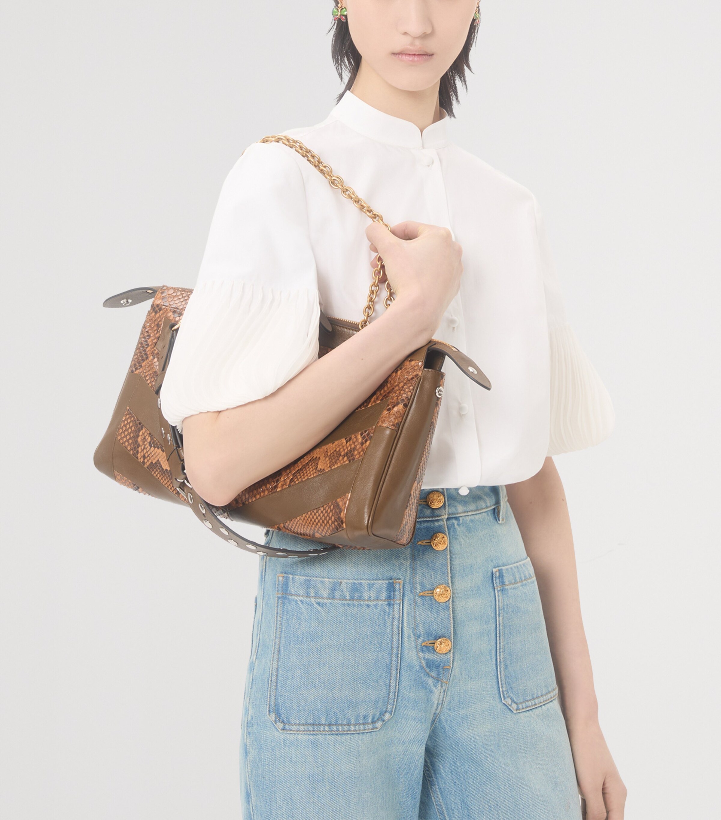 Valentino Womens Cotton Organza-Cuff Shirt Image 6