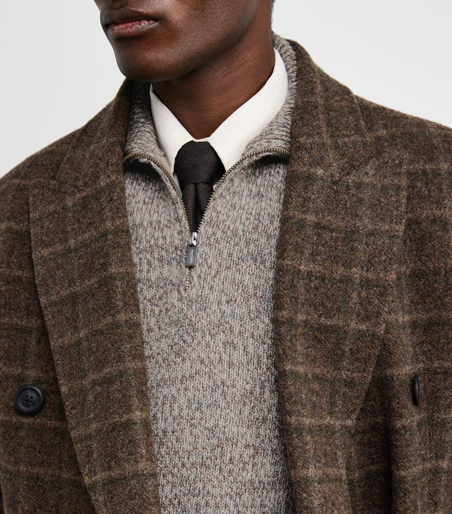 Wool Speckled-Knit Quarter-Zip Sweater 238 TORTORA Image 6