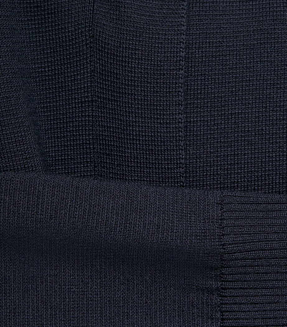 Virgin Wool Zip-Up Cardigan ULTRAMARINE Image 5
