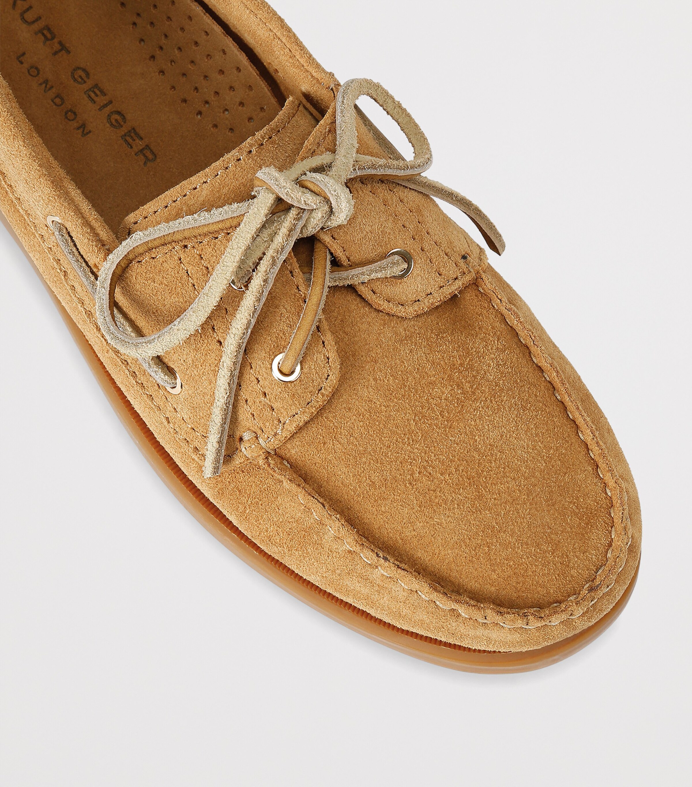 Kurt Geiger London Suede Boat Shoes Tan Image 4