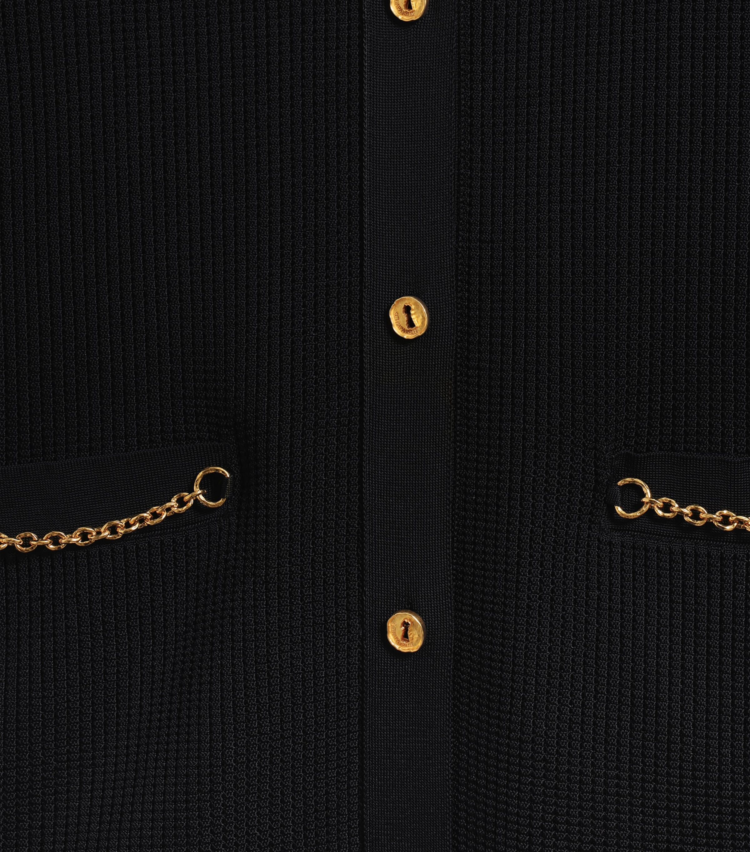 Schiaparelli Womens Embellished Knit Shirt Black Image 3