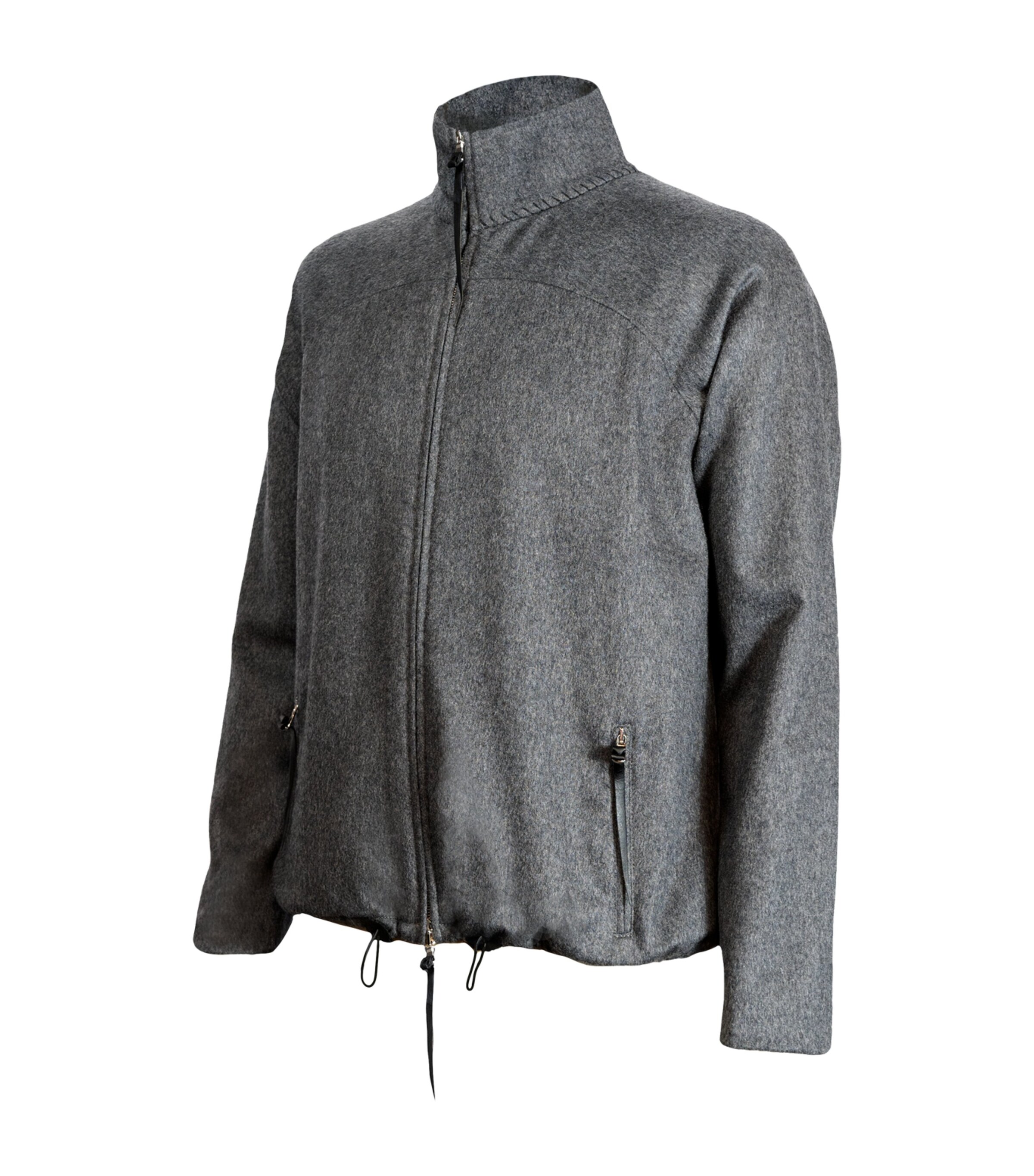 Alan Scott Mens Cashmere-Blend Track Sweater Mid Grey Image 4