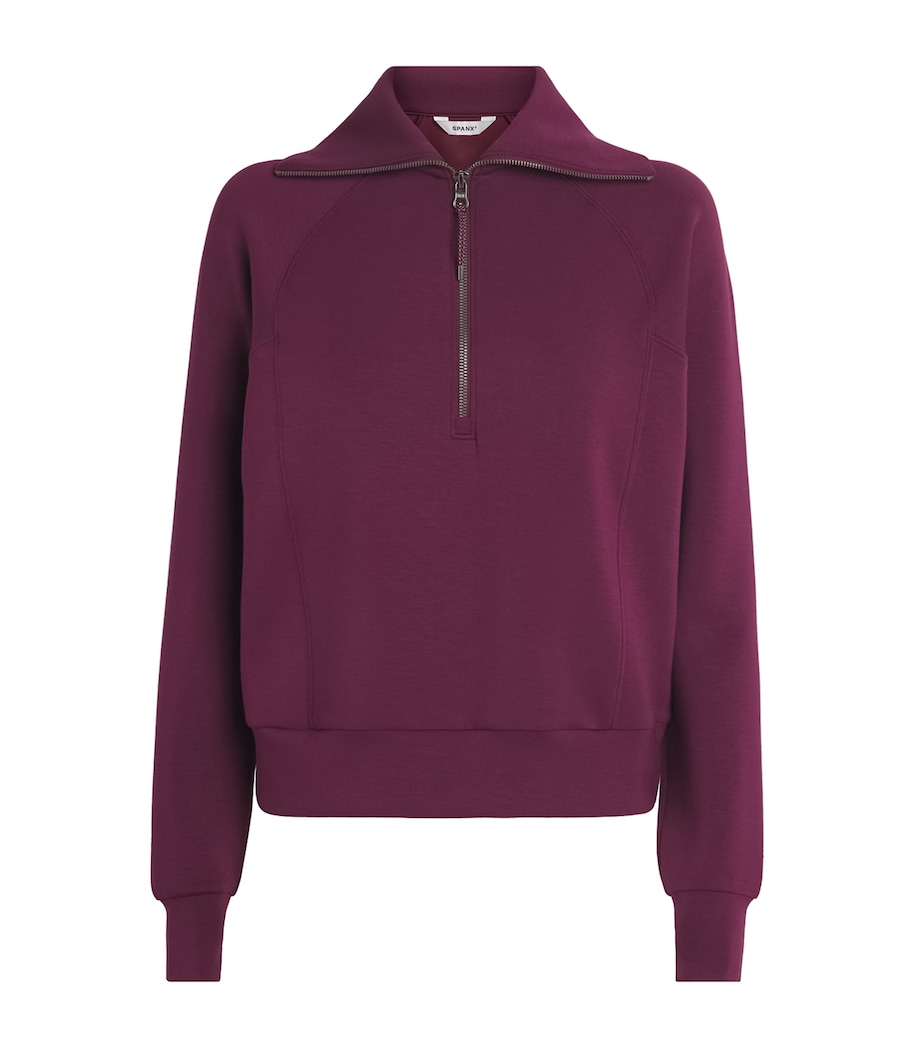 SPANX Womens SPANX AirEssentials Half-Zip Sweater Plum Berry Image 1