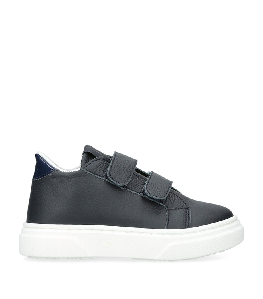 Leather Velcro Sneakers NAVY Image 1