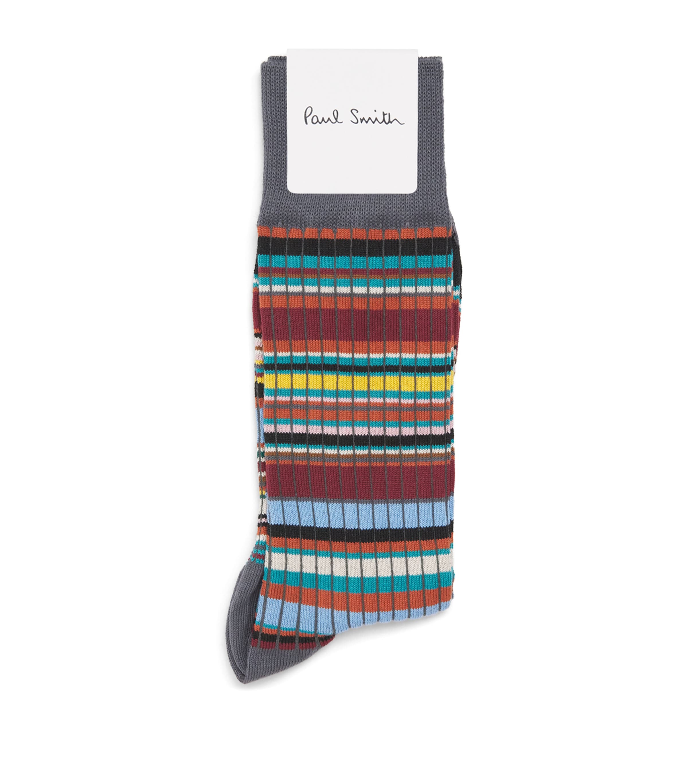 Paul Smith Mens Ribbed Signature Stripe Socks Image 1