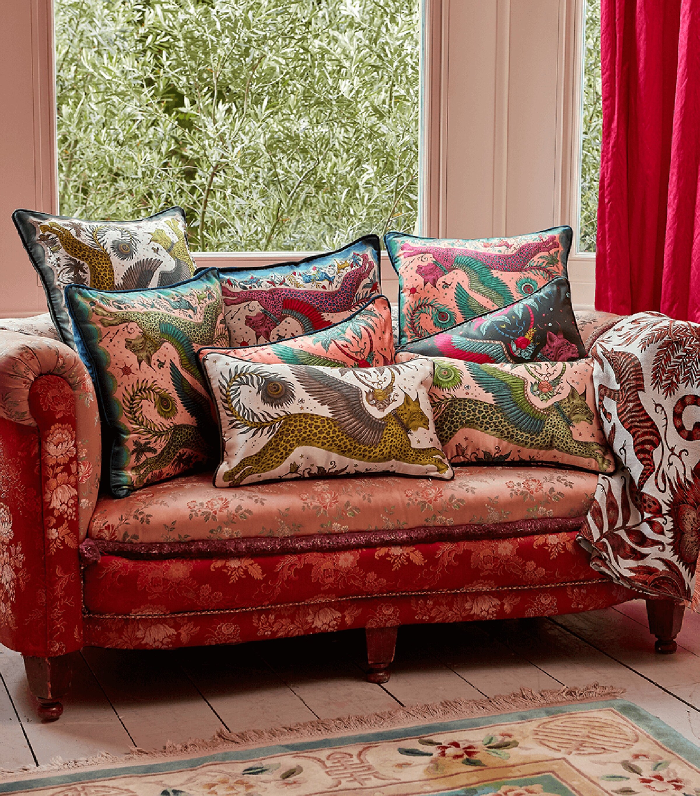 Emma J Shipley Velvet Lynx Cushion (46cm x 46cm)