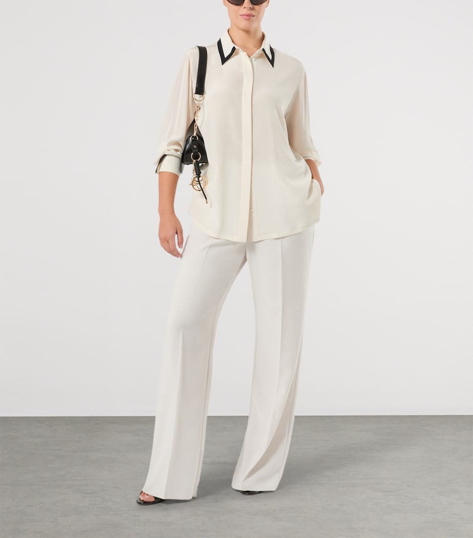 Marina Rinaldi Womens Wide-Leg Tailored Trousers Ice Image 2