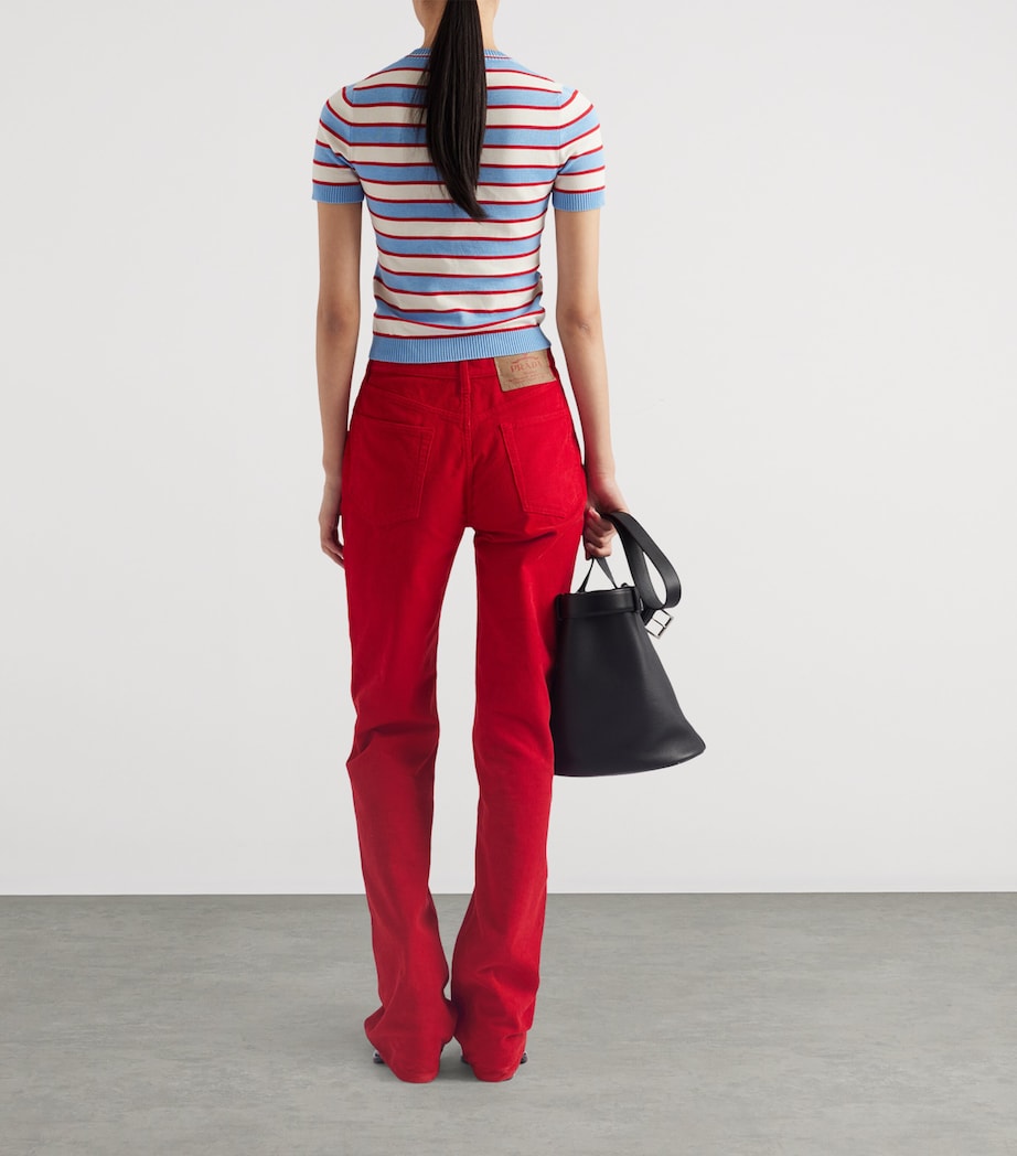 Cotton Stripe Sweater Top F0A0E Image 5