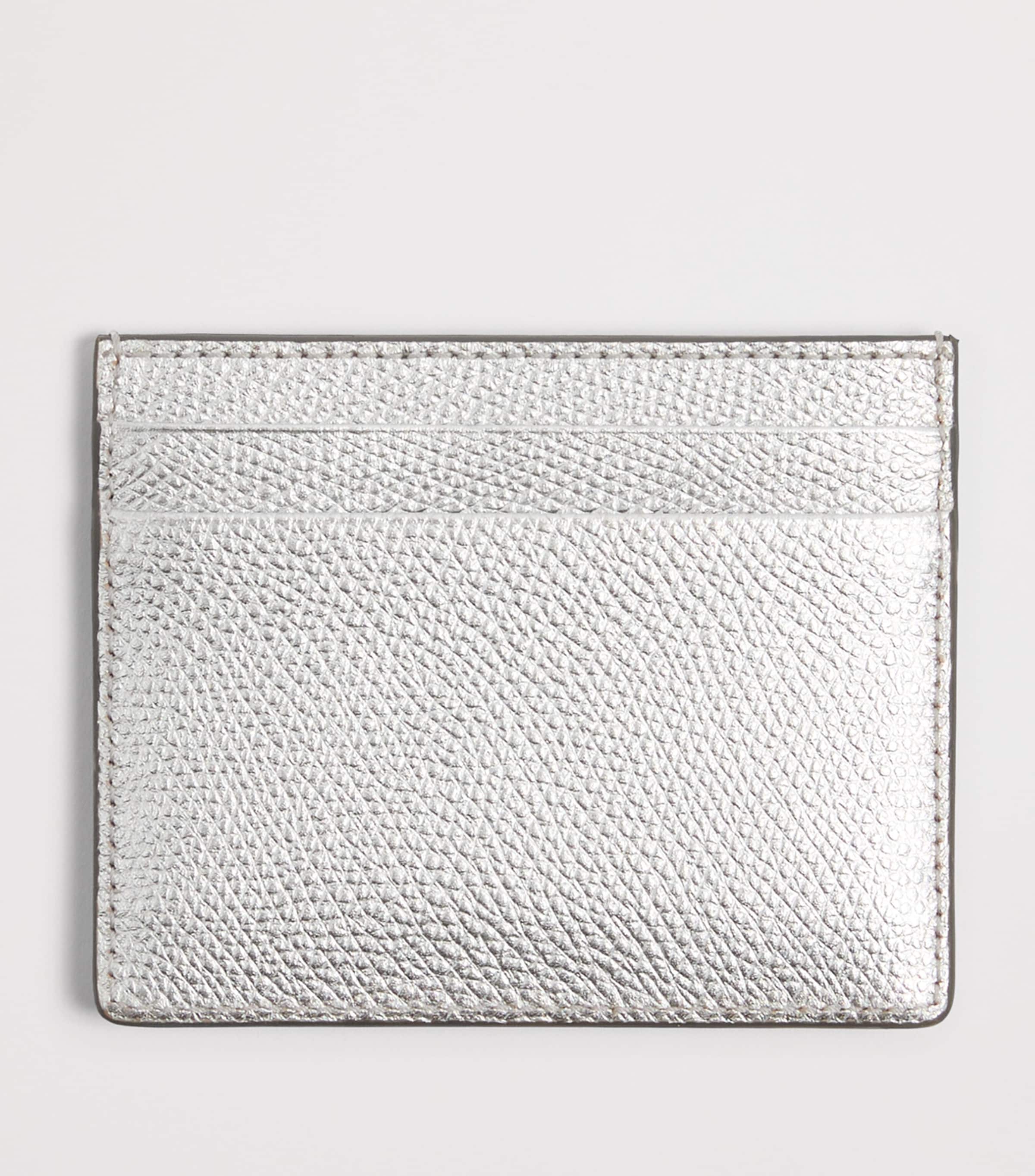 Grained Leather VLogo Signature Card Holder S13 Image 3
