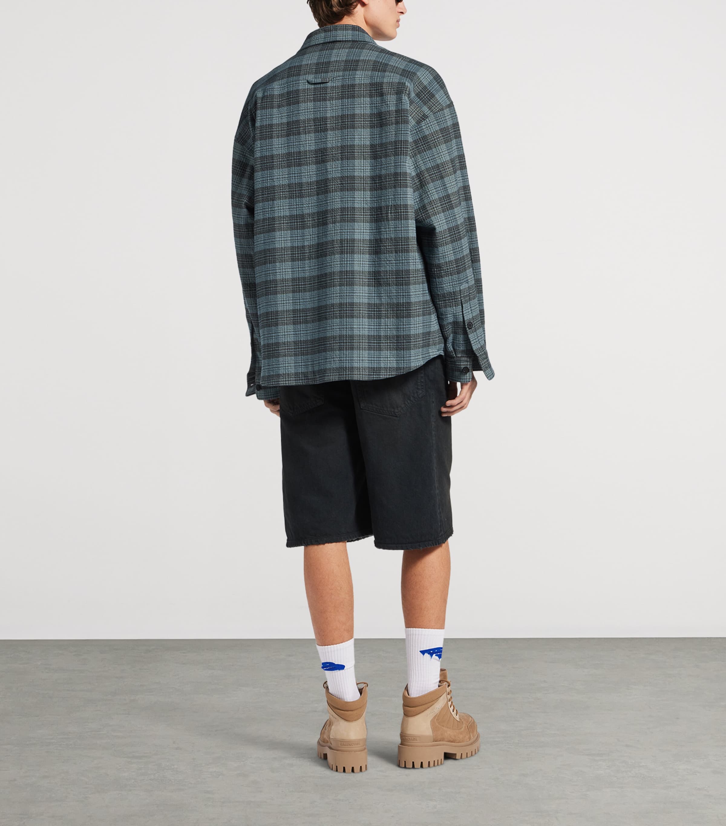Balenciaga Mens Check Padded Overshirt Image 3