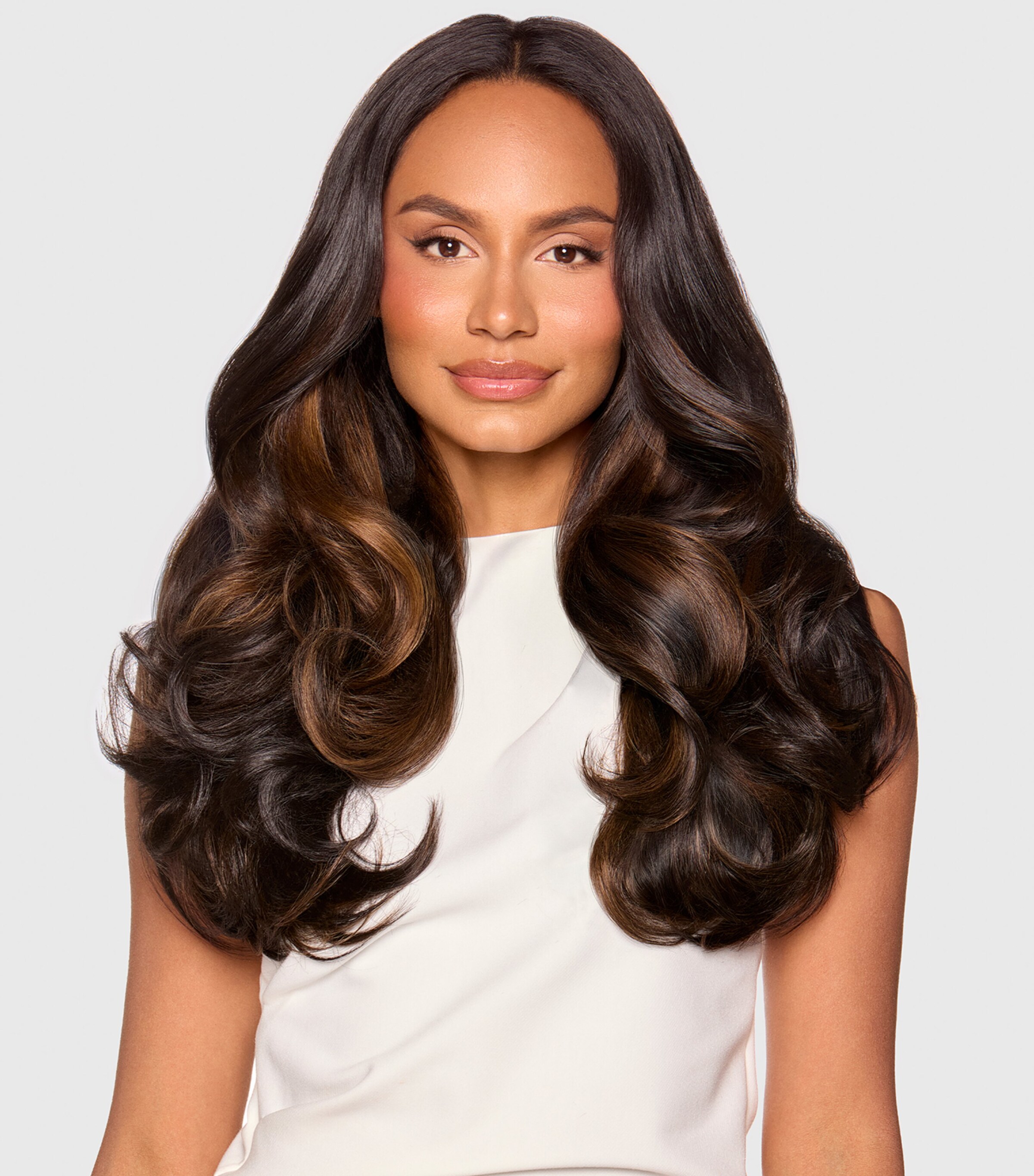 Beauty Works x Huda BARELY THERE Mix & Match Duo Clip-In Hair Extensions (18") MIDNIGHT KOHL Image 6