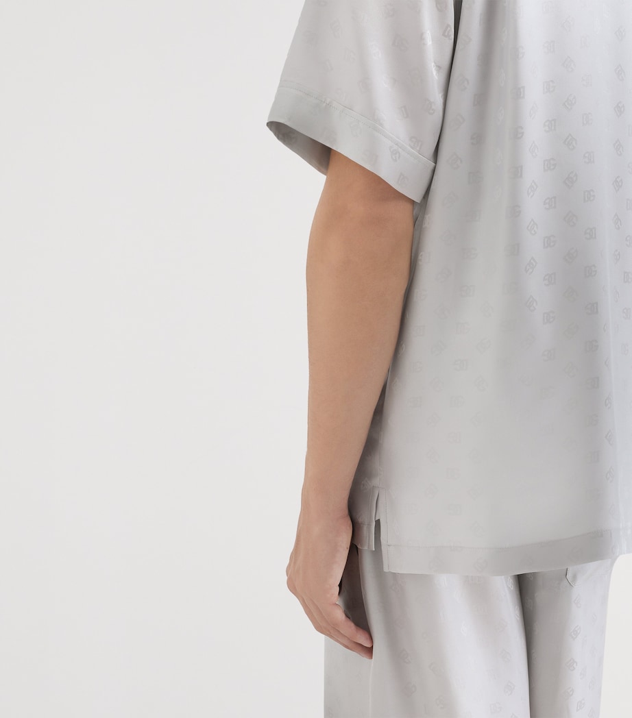 Wool Logo Short-Sleeve Shirt N4534-LIGHT GREY Image 5