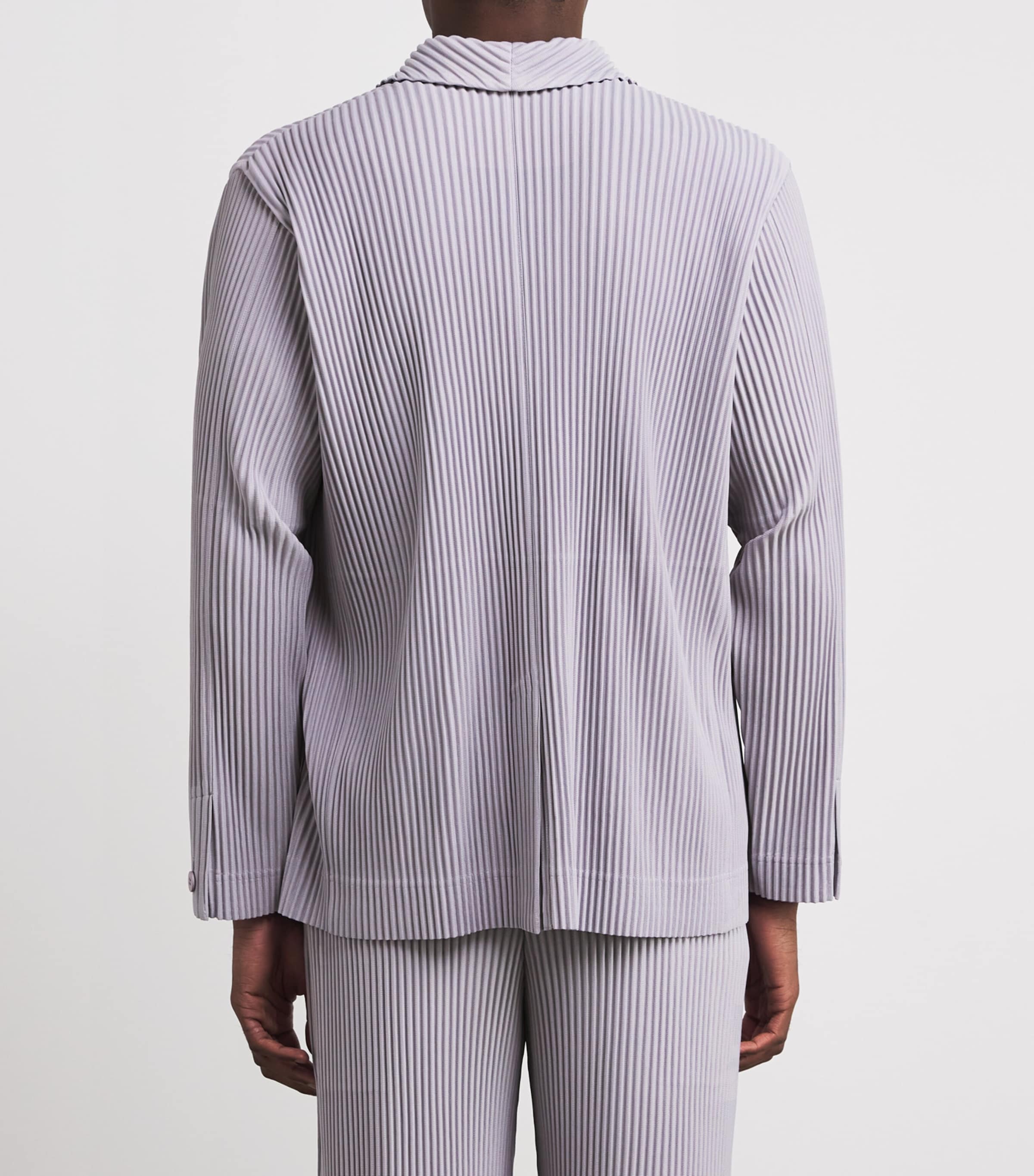 Homme Plissé Issey Miyake Mens Pleated Blazer Cloud Gray Image 4