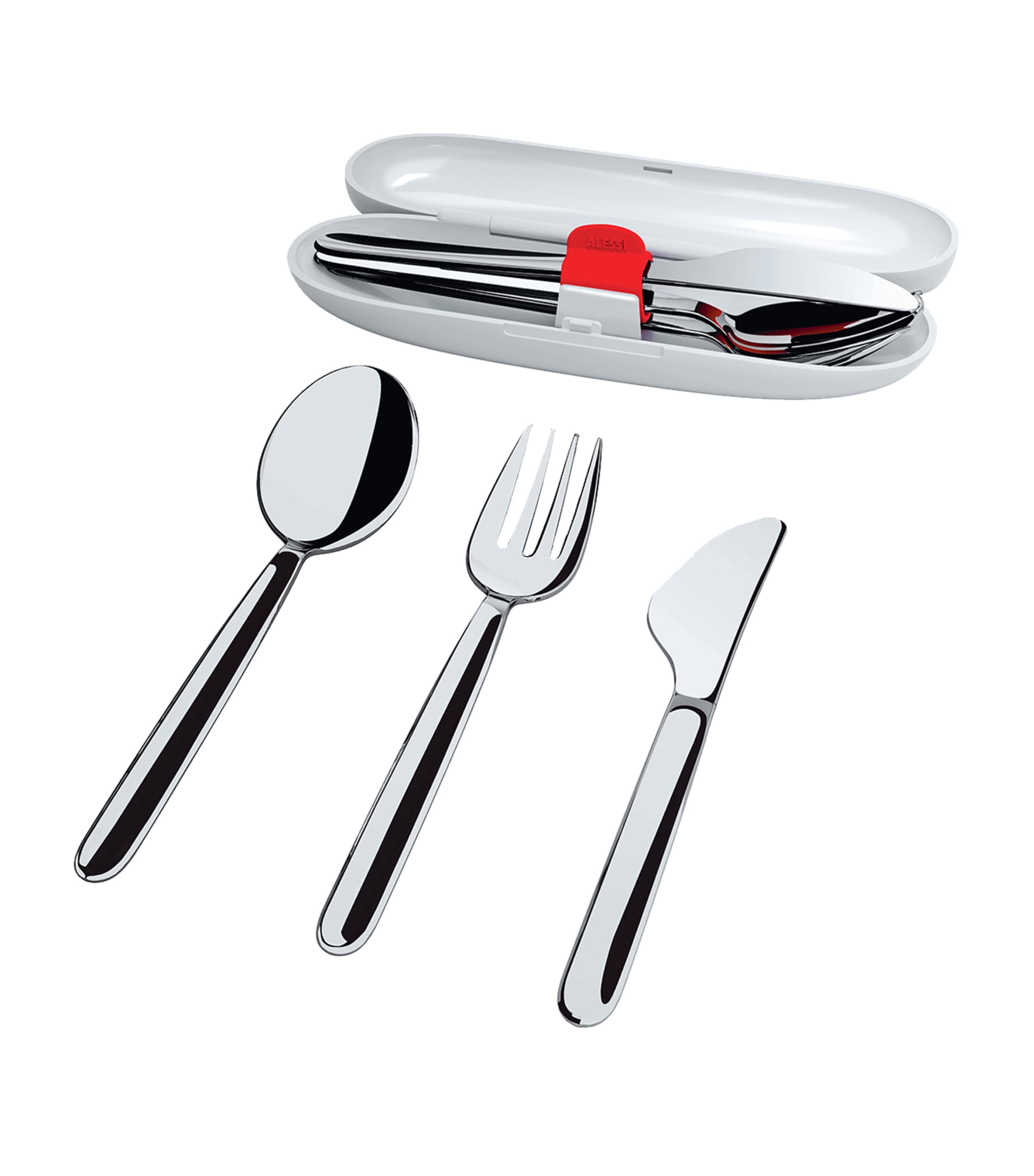 Alessi Food à Porter 3-Piece Cutlery Set and Case Image 1