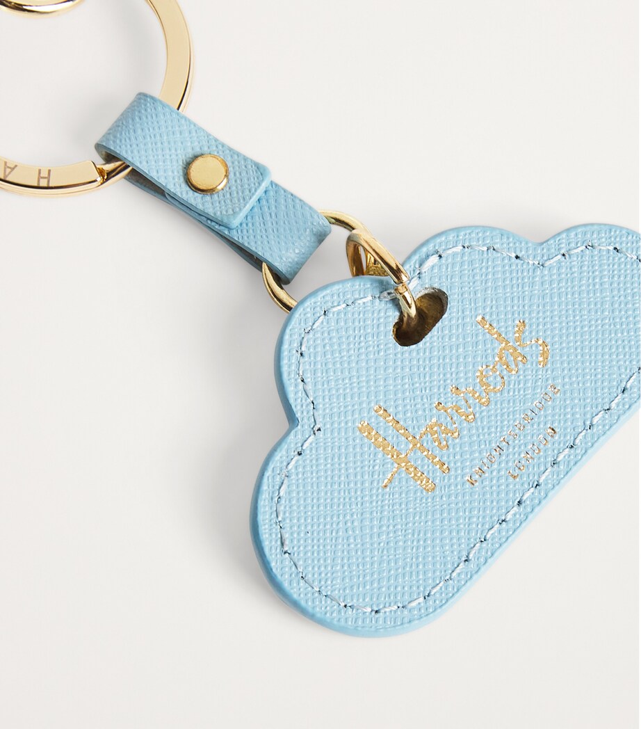 Harrods Leather Sun and Cloud Keyring Image 2